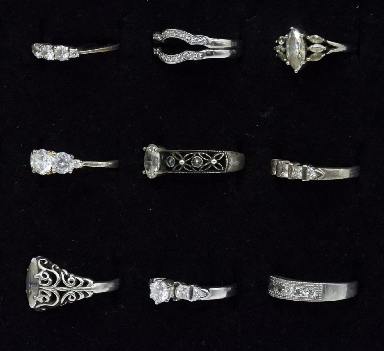 10 Sterling Bridal Style Rings