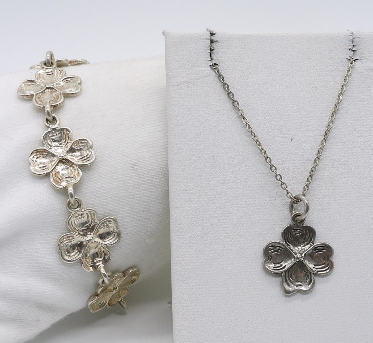 Dogwood Flower 925 Necklace & Bracelet