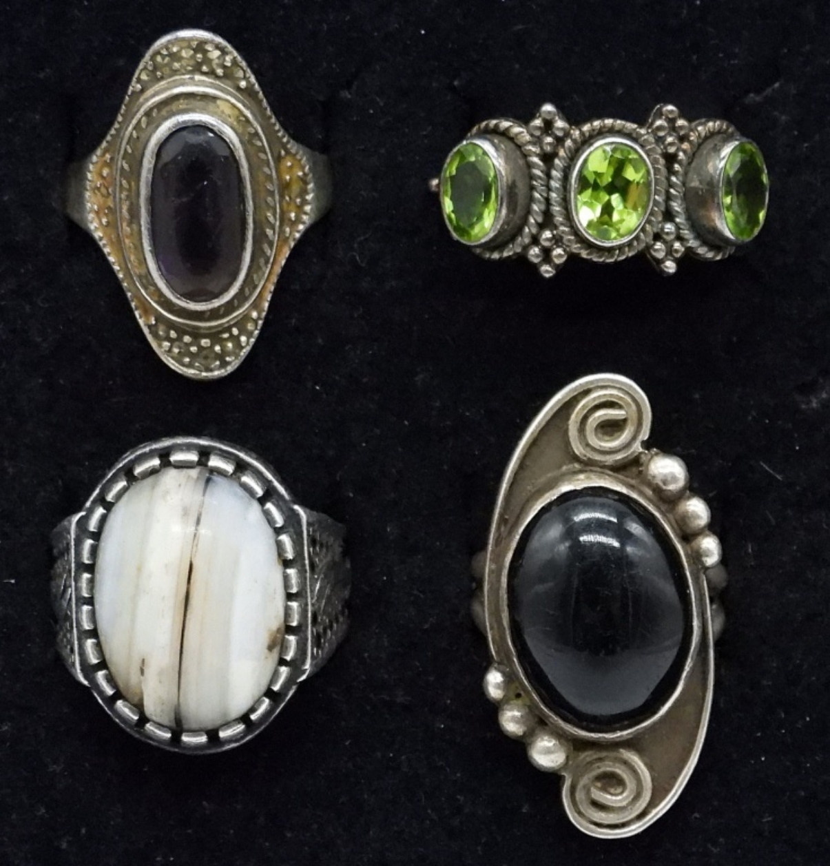 4 Sterling Fashion Gemstone Rings