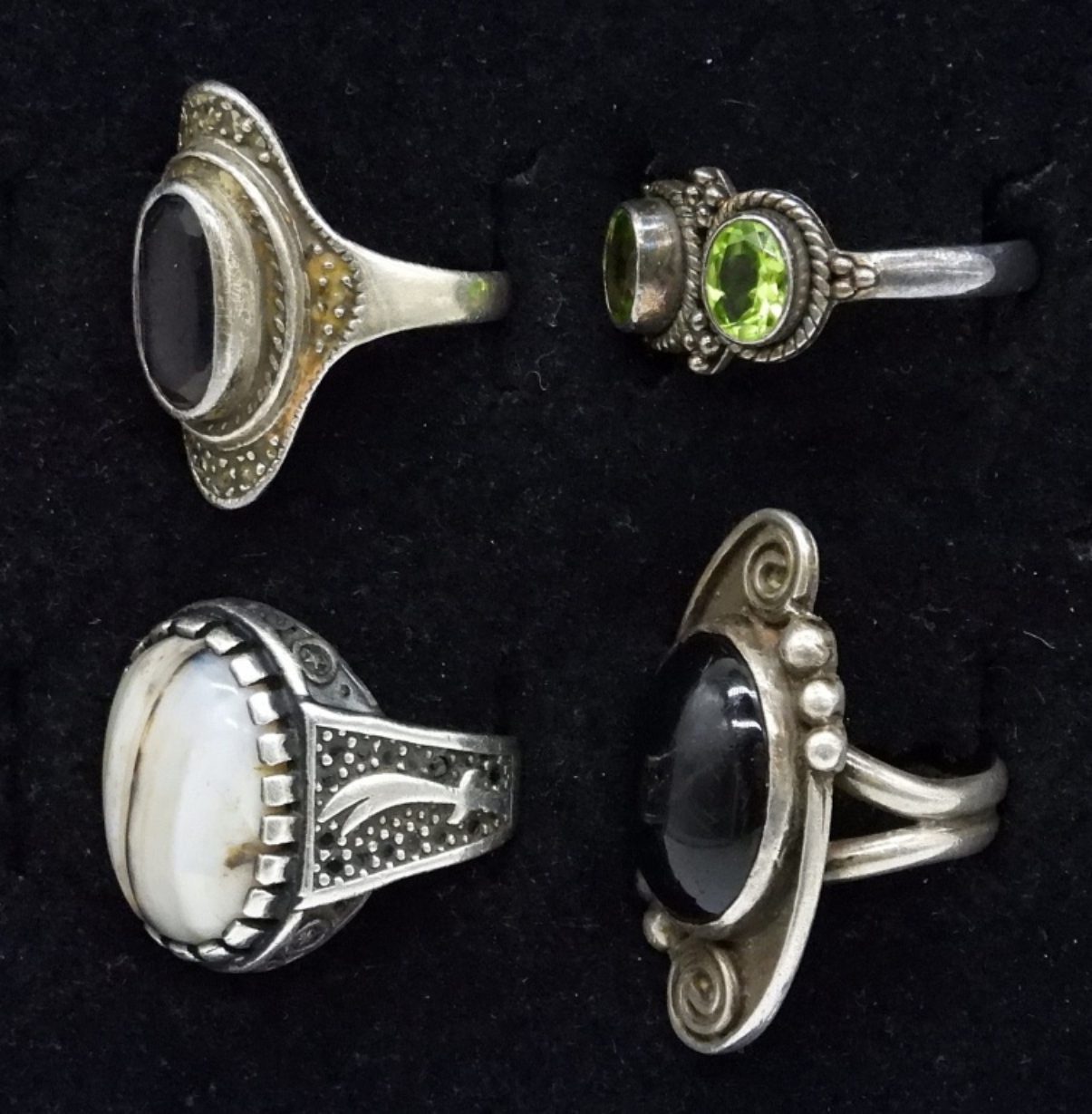 4 Sterling Fashion Gemstone Rings
