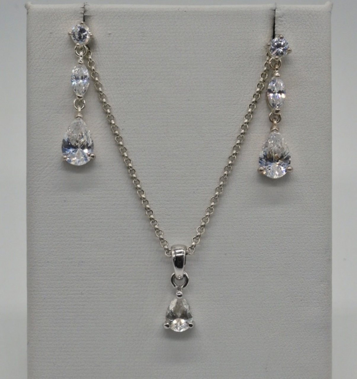 Matching Sterling Faux Diamond Necklace Set
