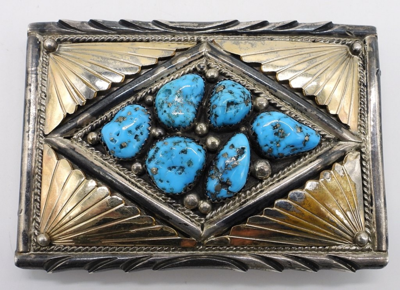 DB Signed 925 Turquoise Belt Buckle