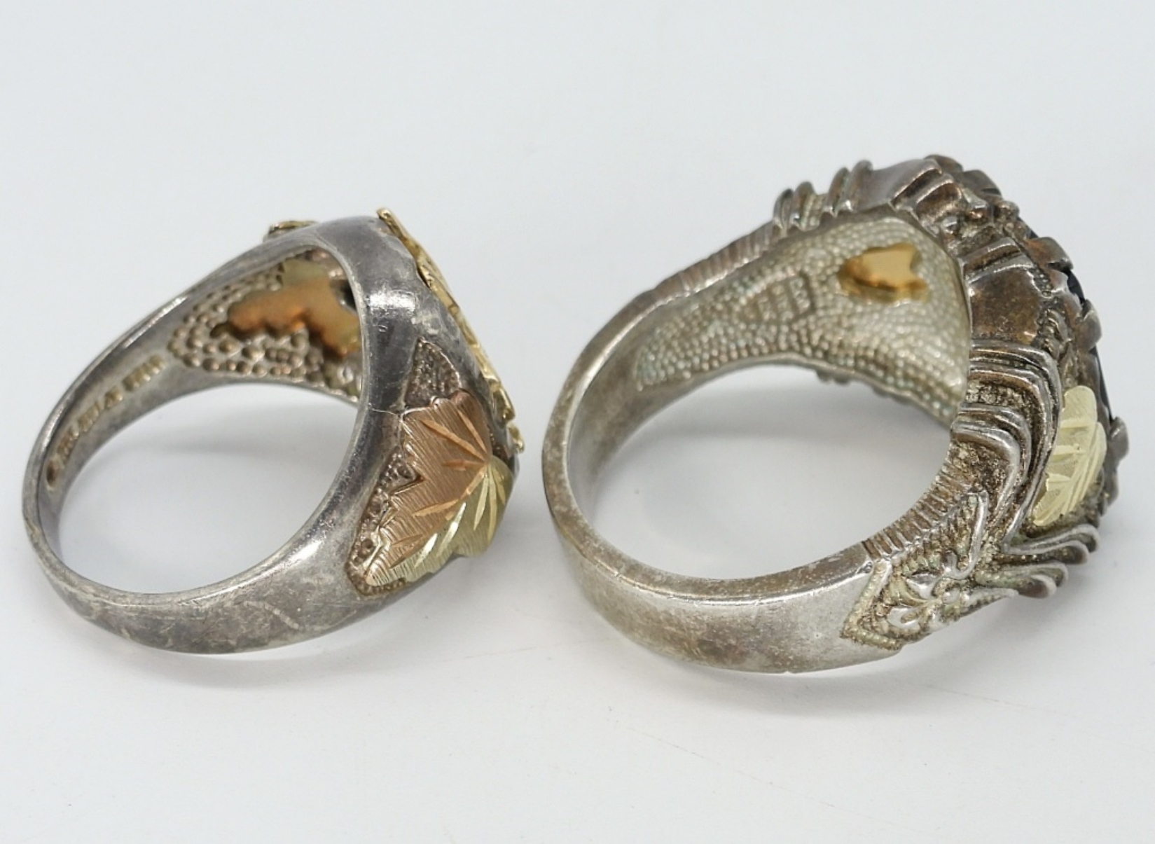 Two Sterling, 10k & 14k Eagle Rings