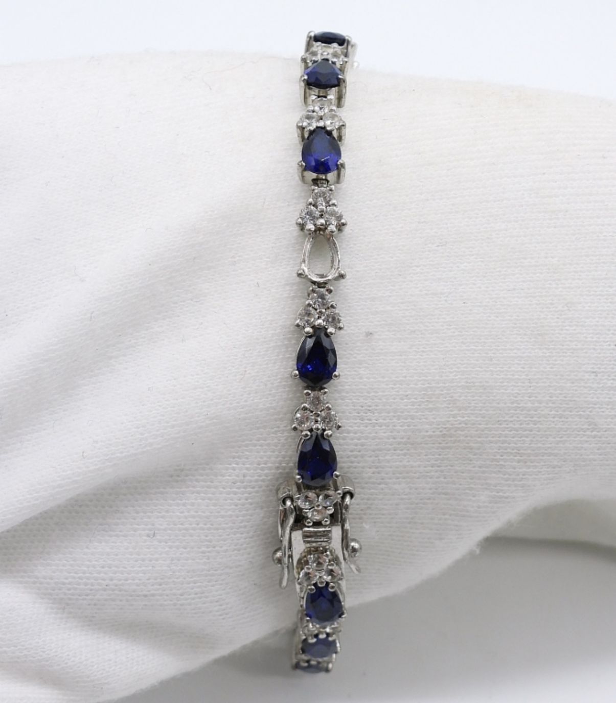 Simulated Sapphire 925 Necklace & Bracelet