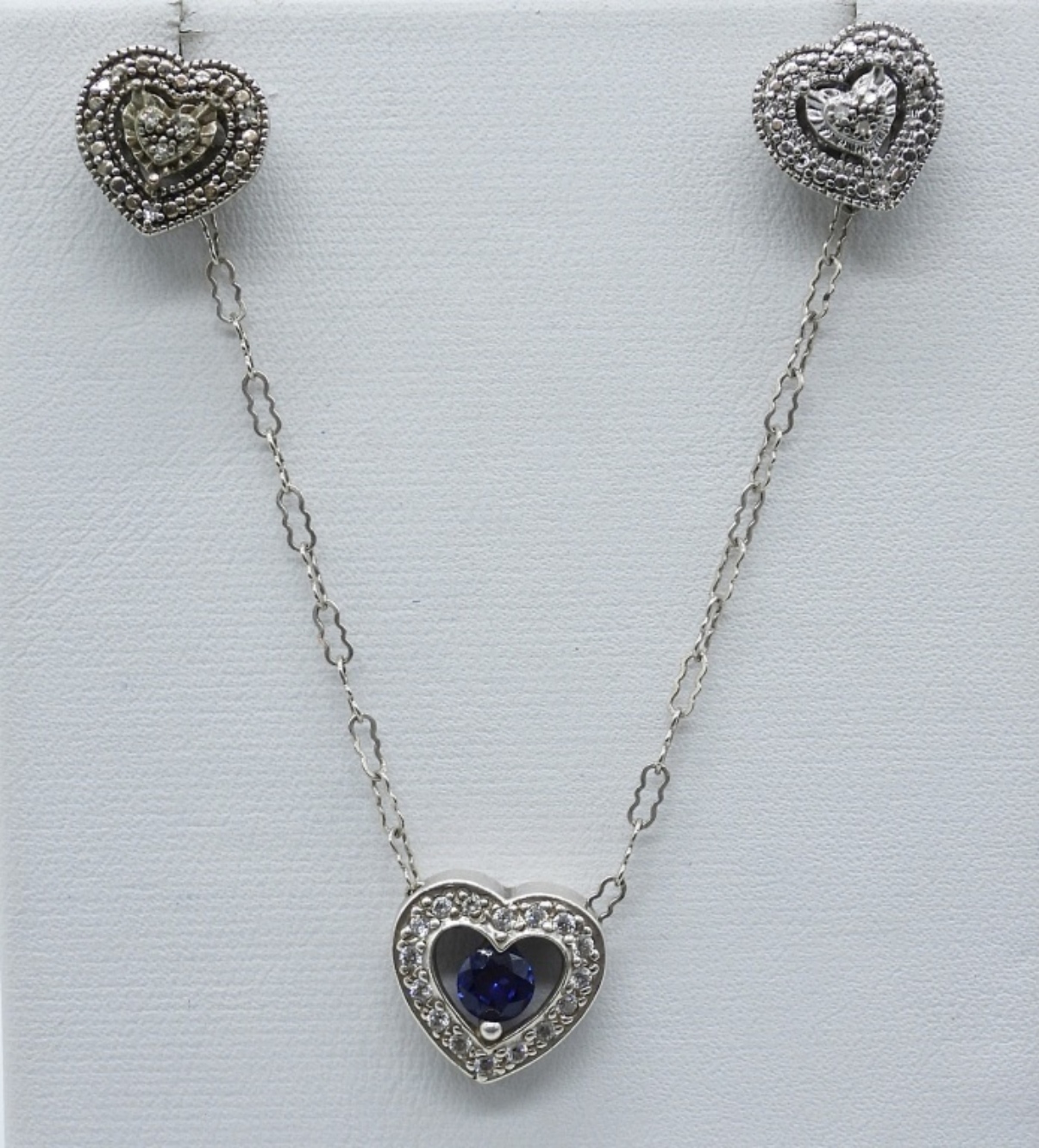 Simulated Sapphire 925 Necklace & Bracelet