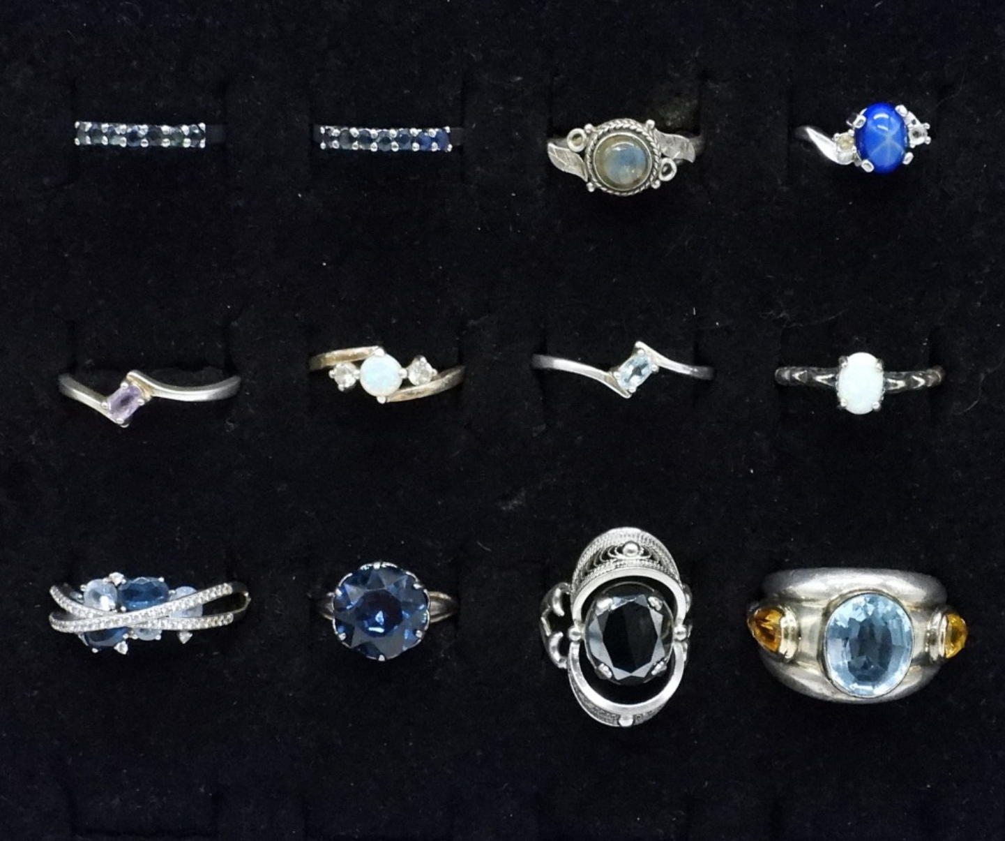 12 Sterling Gemstone Rings