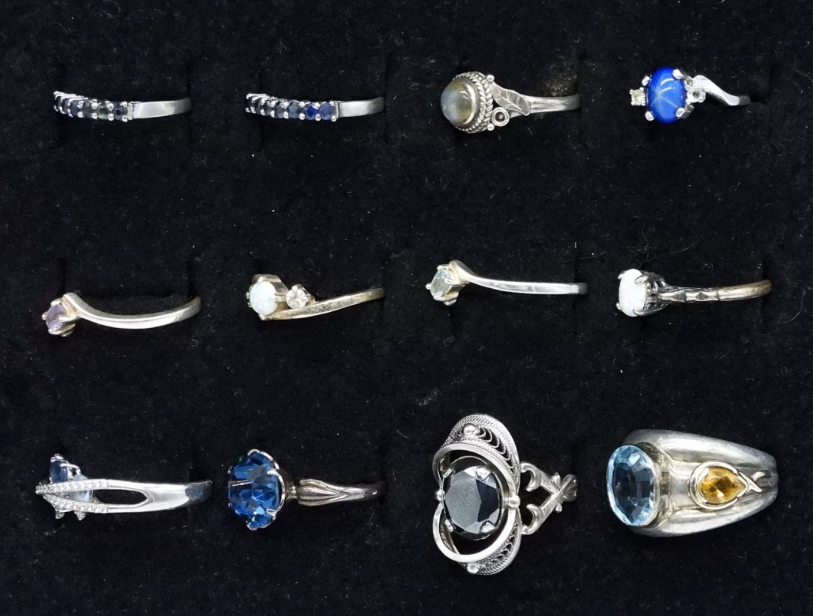 12 Sterling Gemstone Rings