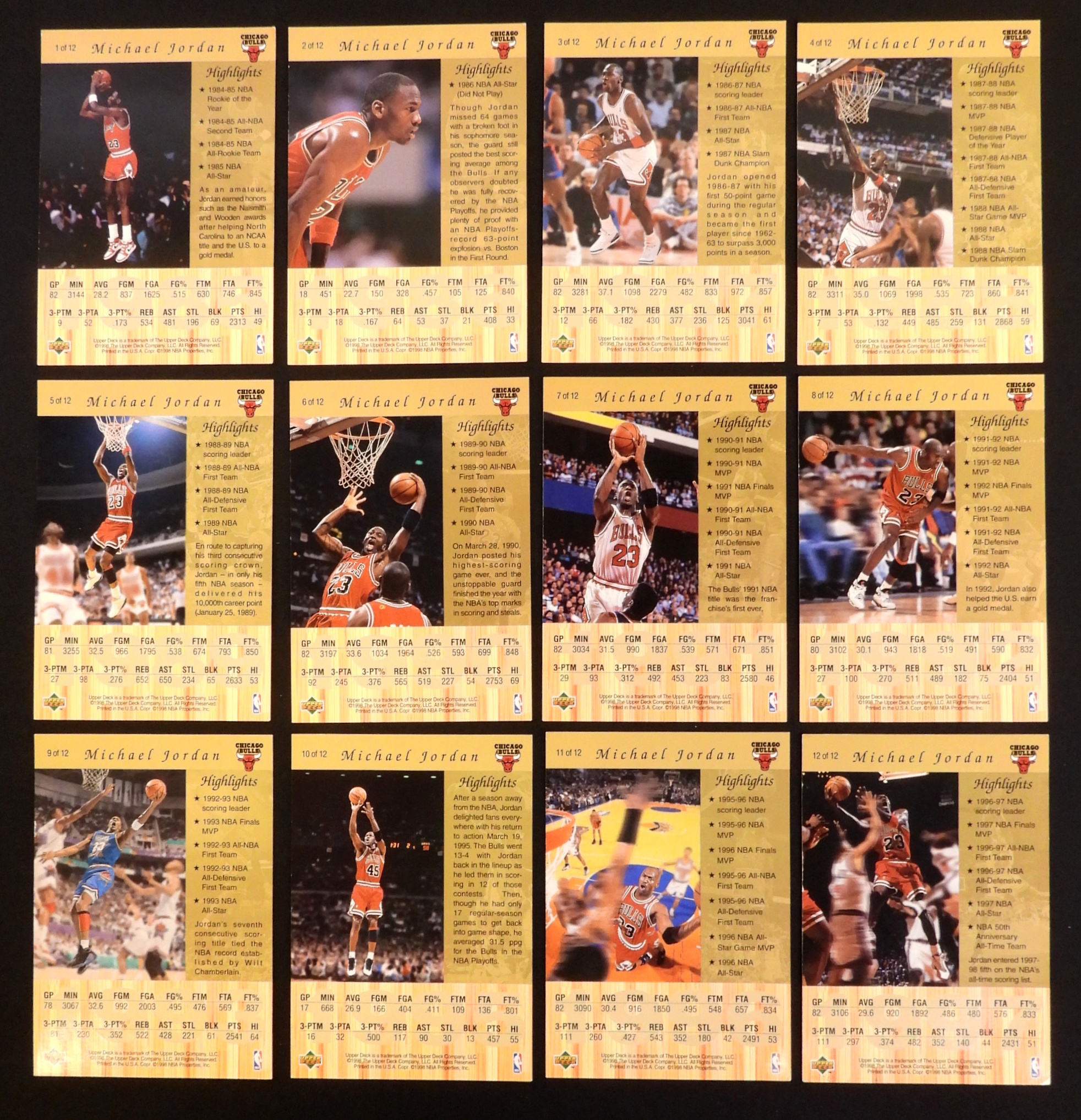 1990s Michael Jordan Trading Cards Lot 12 Cards