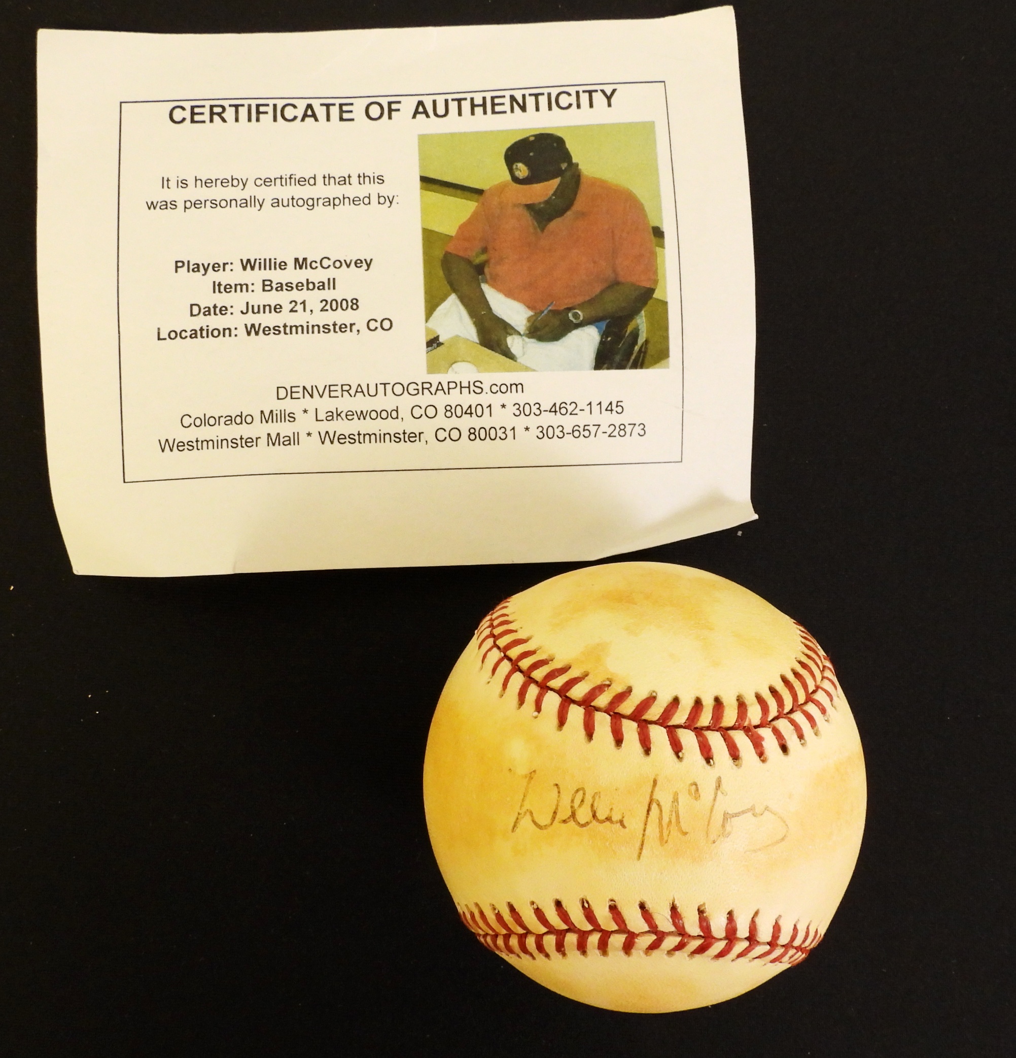 2008 Willie McCovey Signed Baseball
