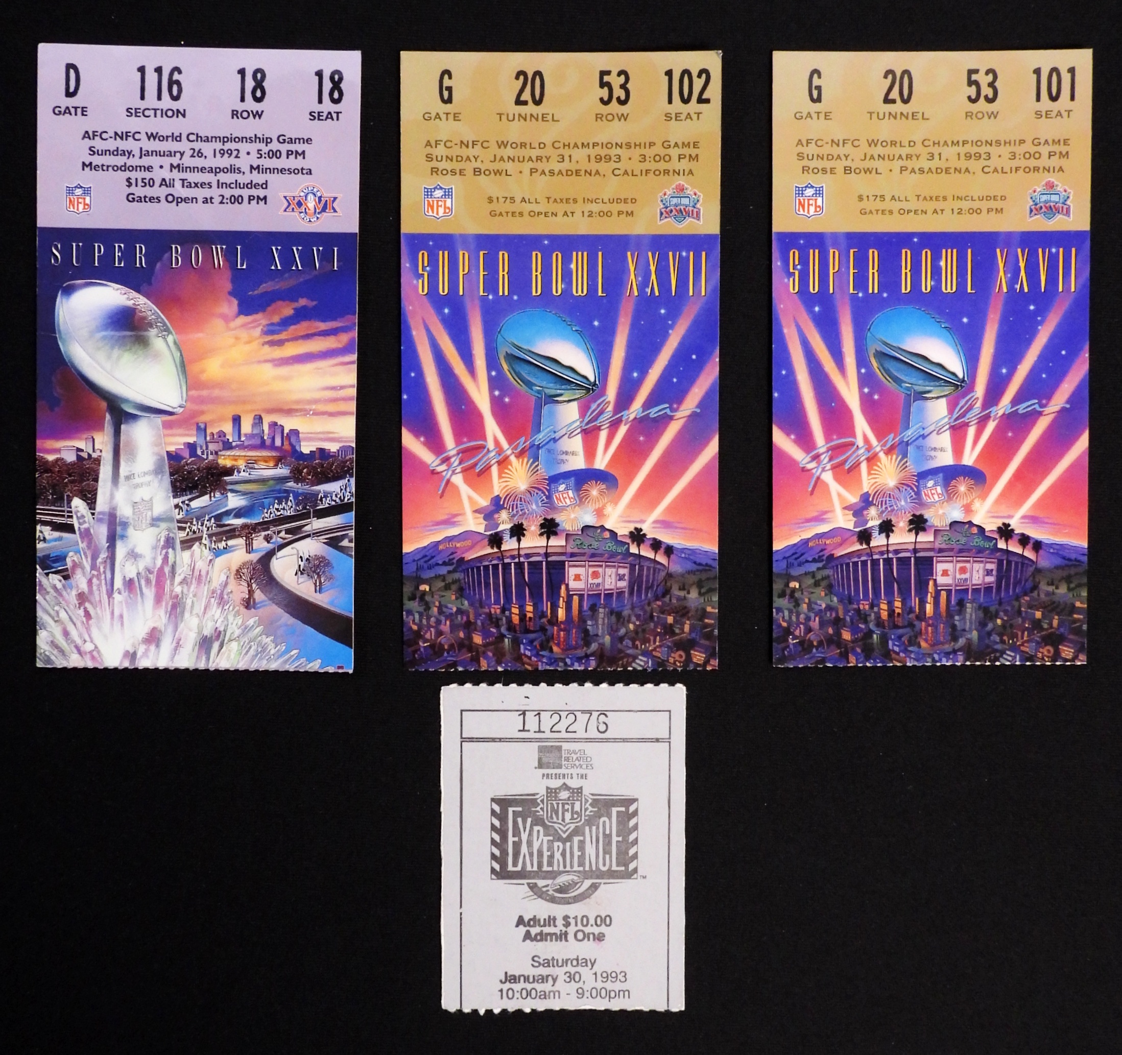 Super Bowl XXVII & XXVI Tickets & Experience Pass