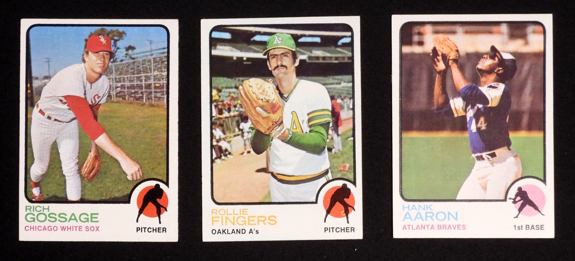 1973 Topps Gossage, Fingers, Aaron Baseball Cards
