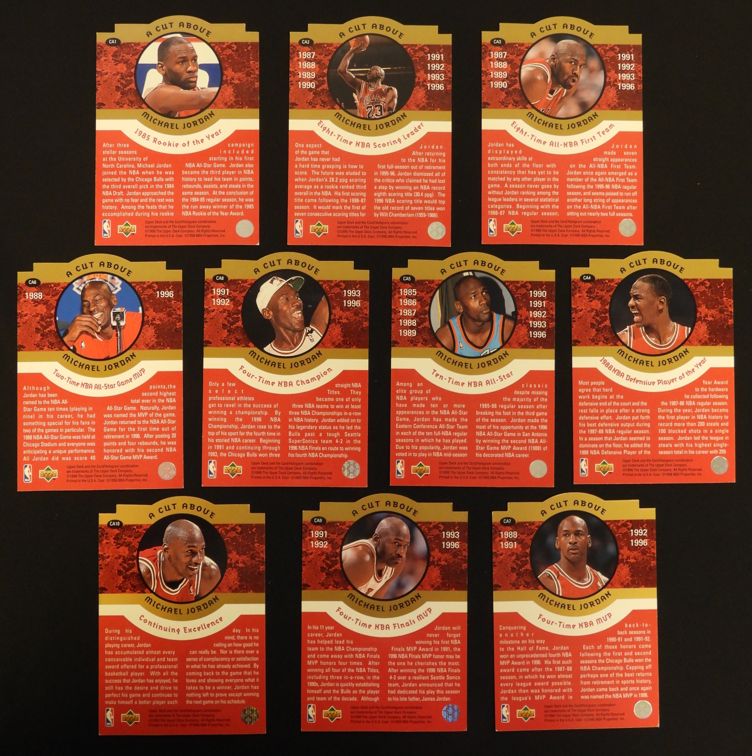 1990s Michael Jordan Upper Deck All-Cut About Card