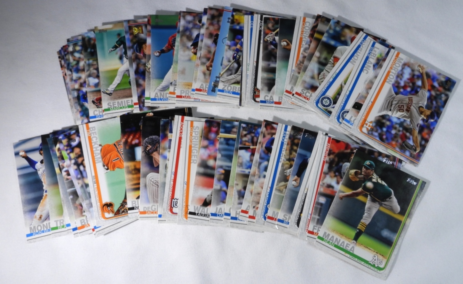 60+ 2019 Topps Baseball Cards Raw Lot
