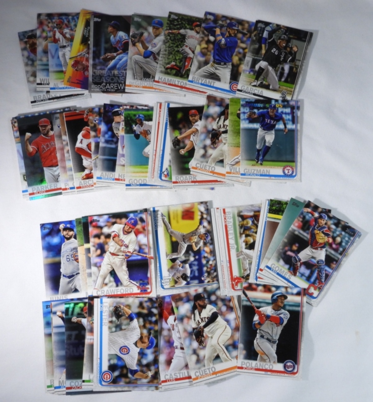 40+ 2019 Topps Baseball Cards, Raw Lot