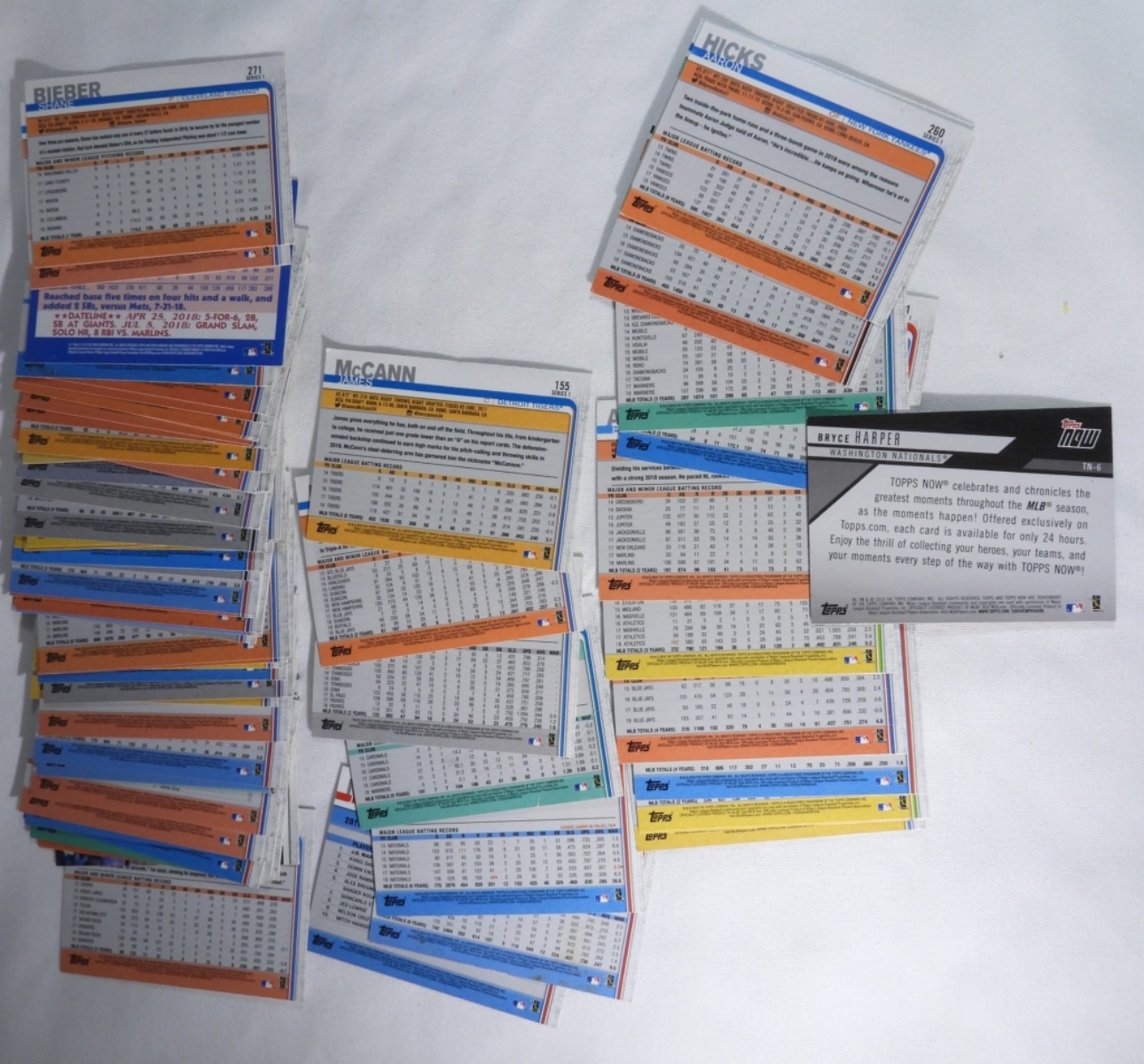 60+ 2019 Topps Baseball Cards Raw Lot