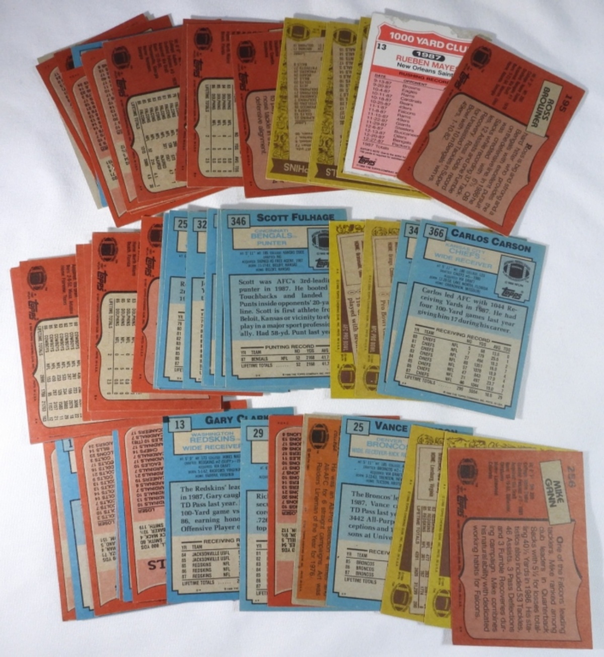 1980s Mixed Football Card Lot, 50+ Cards Raw