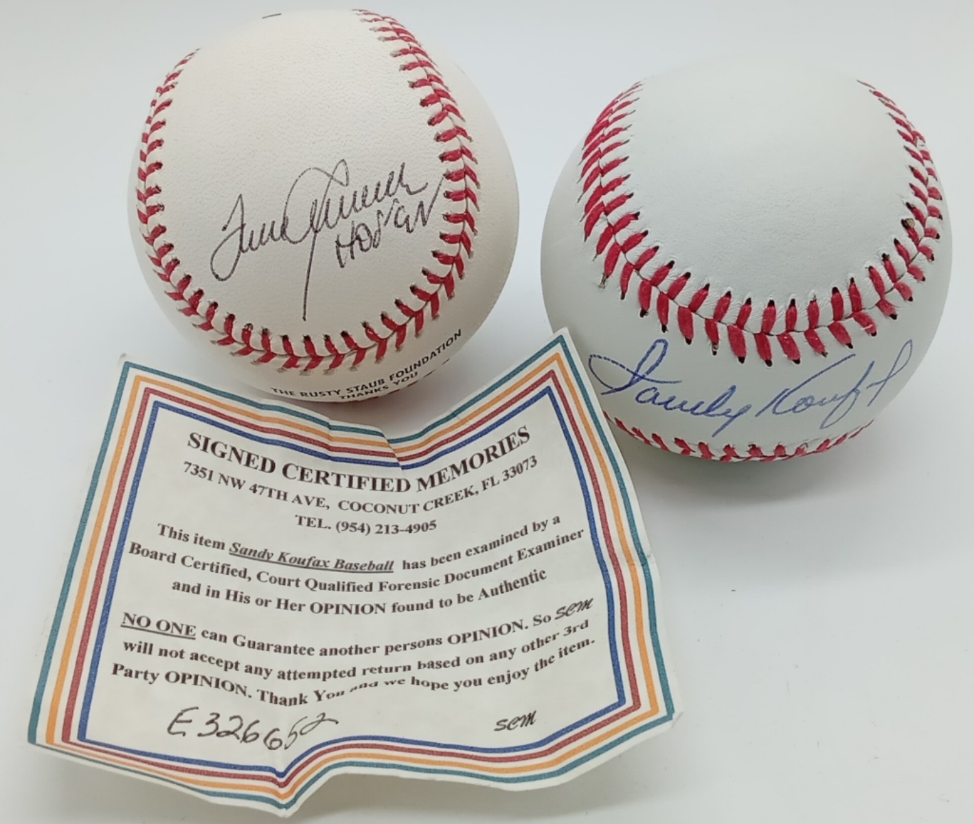 2 Signed Baseballs, Tom Seaver and Sandy Koufax