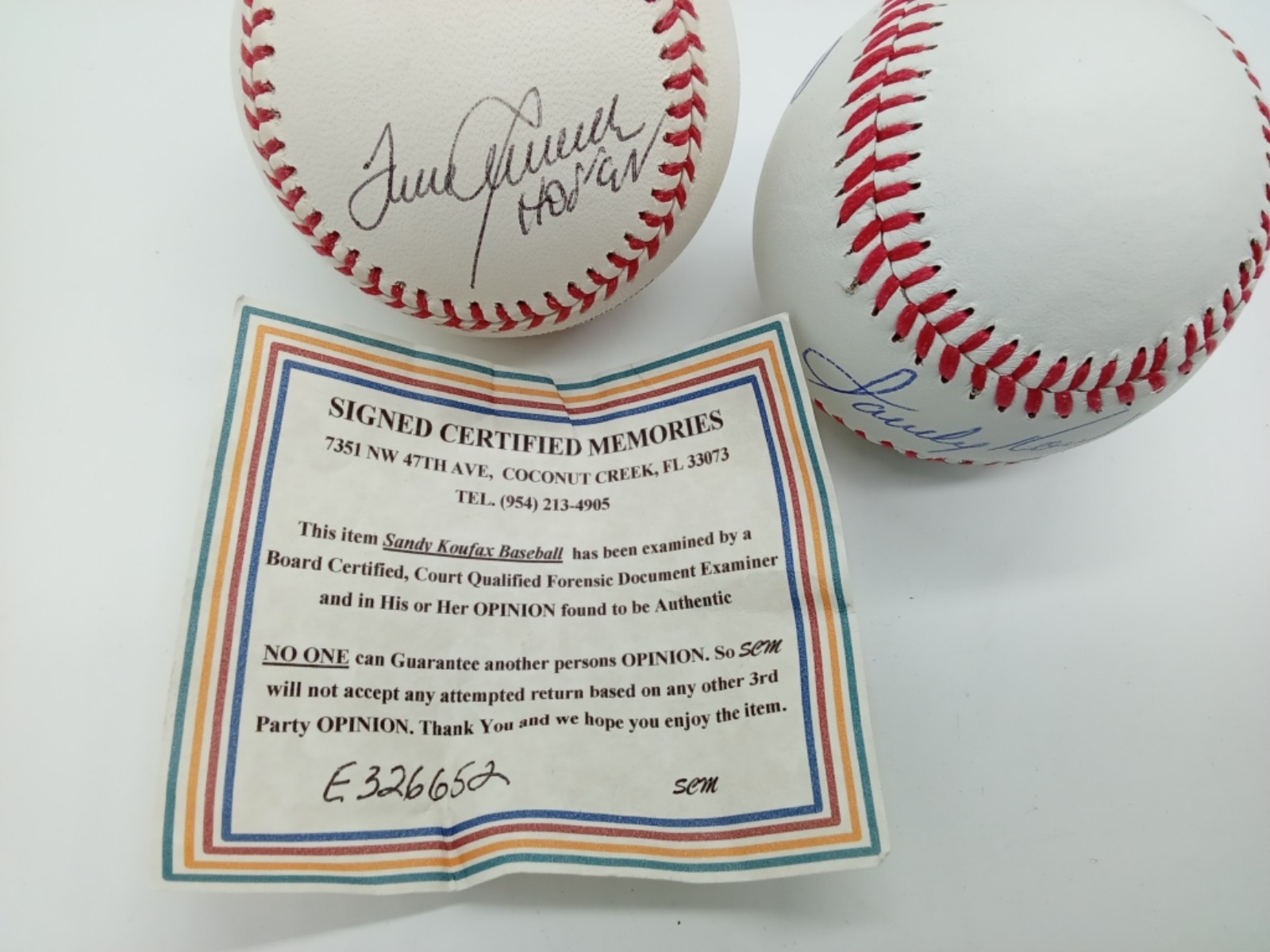 2 Signed Baseballs, Tom Seaver and Sandy Koufax