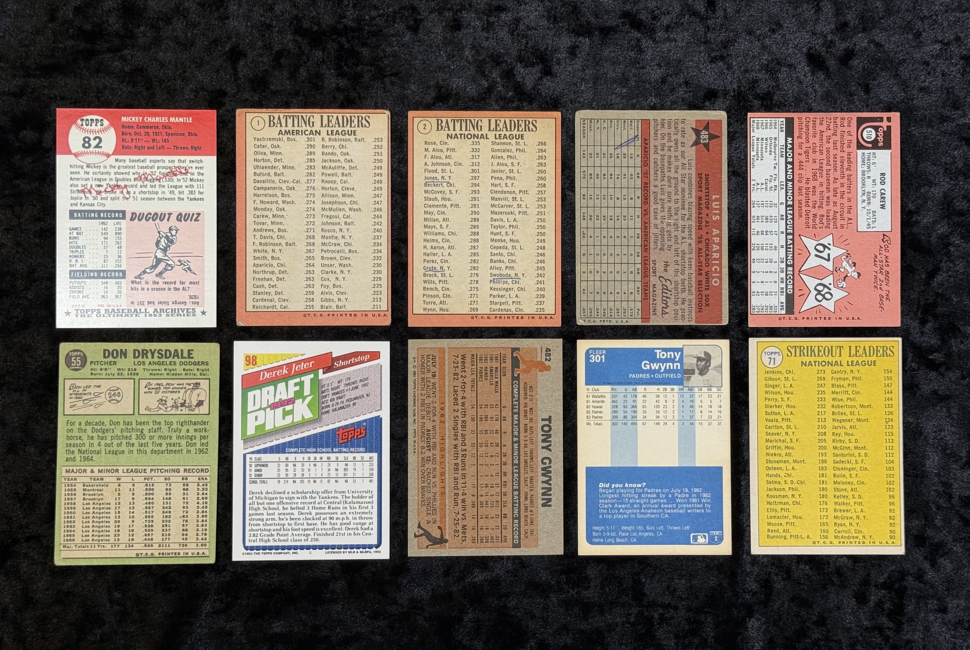 Vintage Baseball Card Lot, Mickey Mantle Reprint