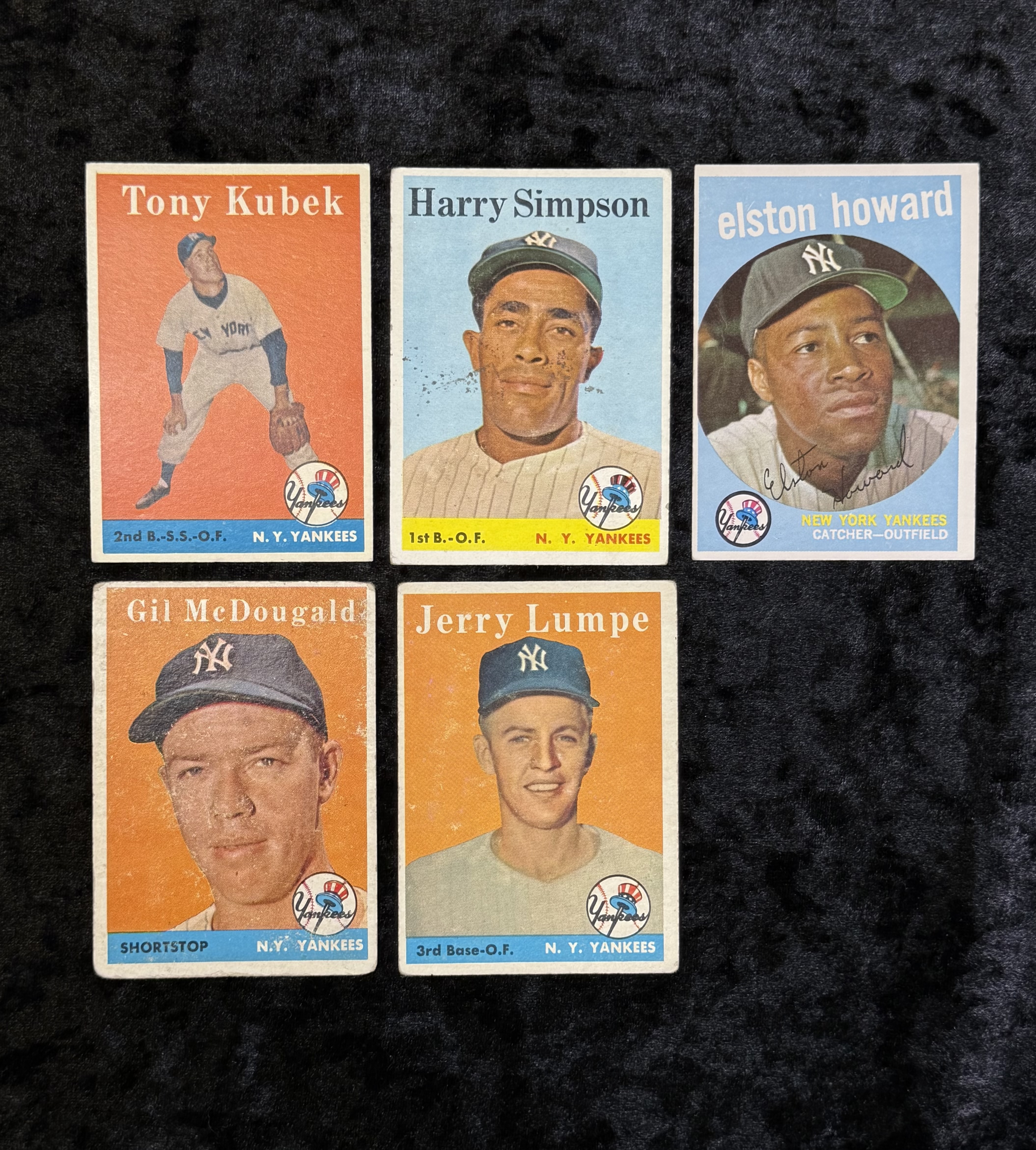 1950s Yankees Baseball Cards Lot of 5