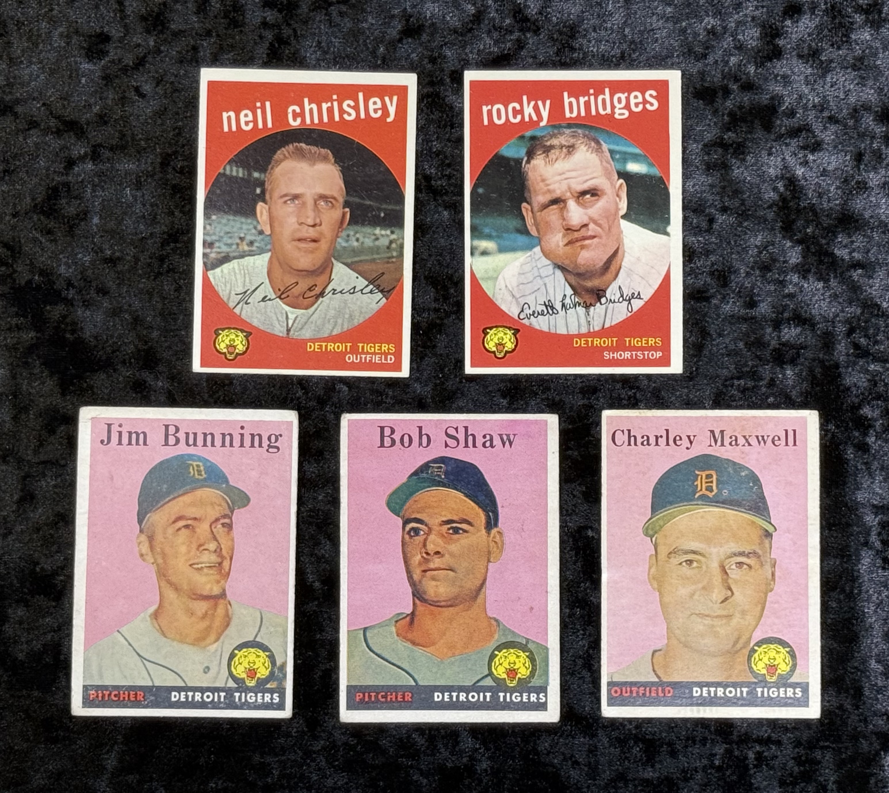 1950s Detroit Tigers Baseball Card Lot of 5