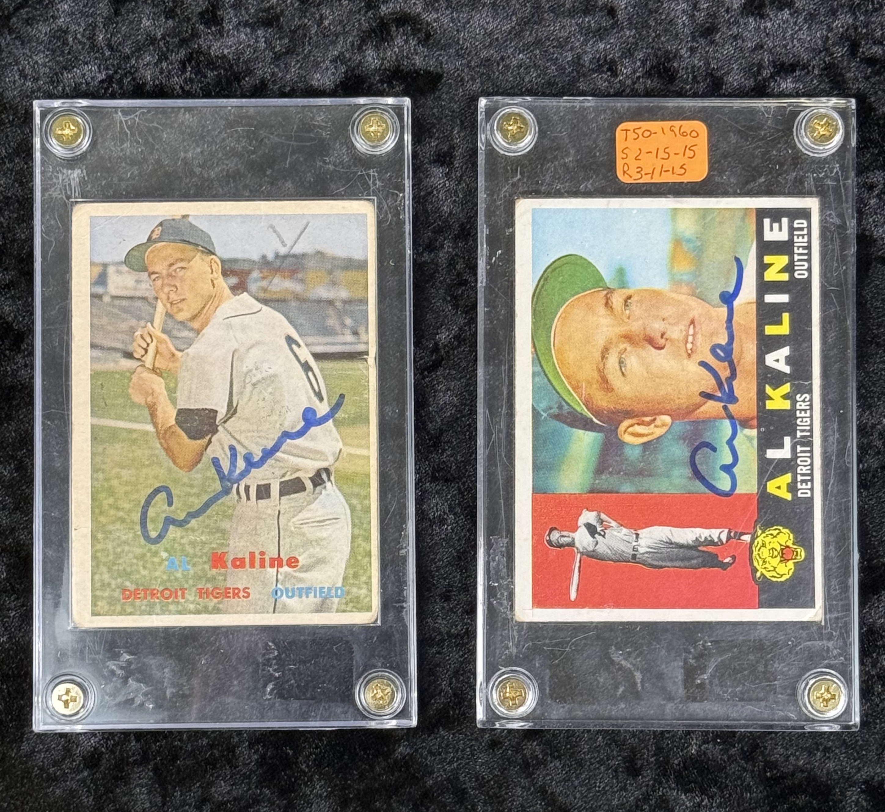 Al Kaline Signed Baseball Cards, Detroit Tigers
