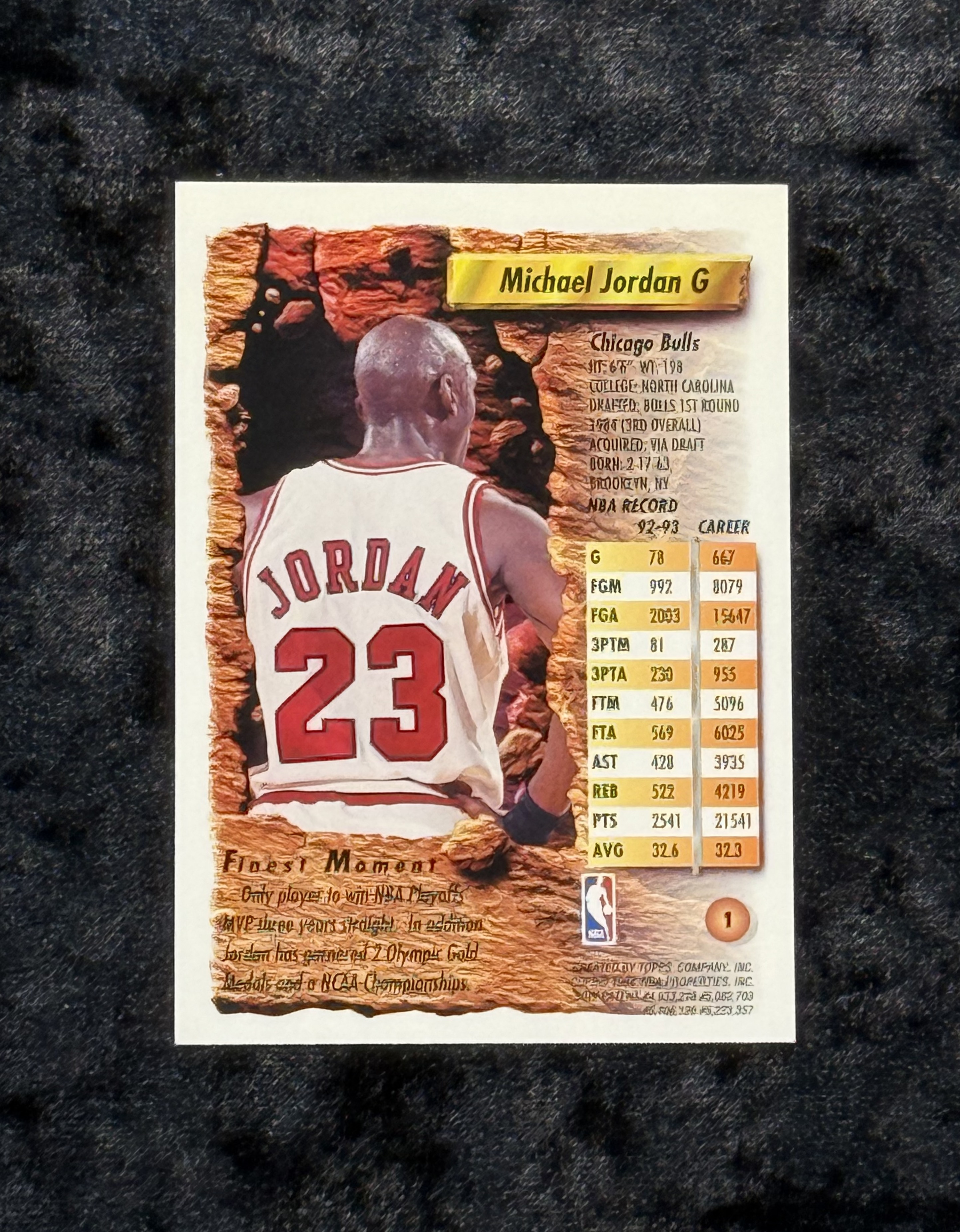 1994 Topps Finest Michael Jordan #1 Card
