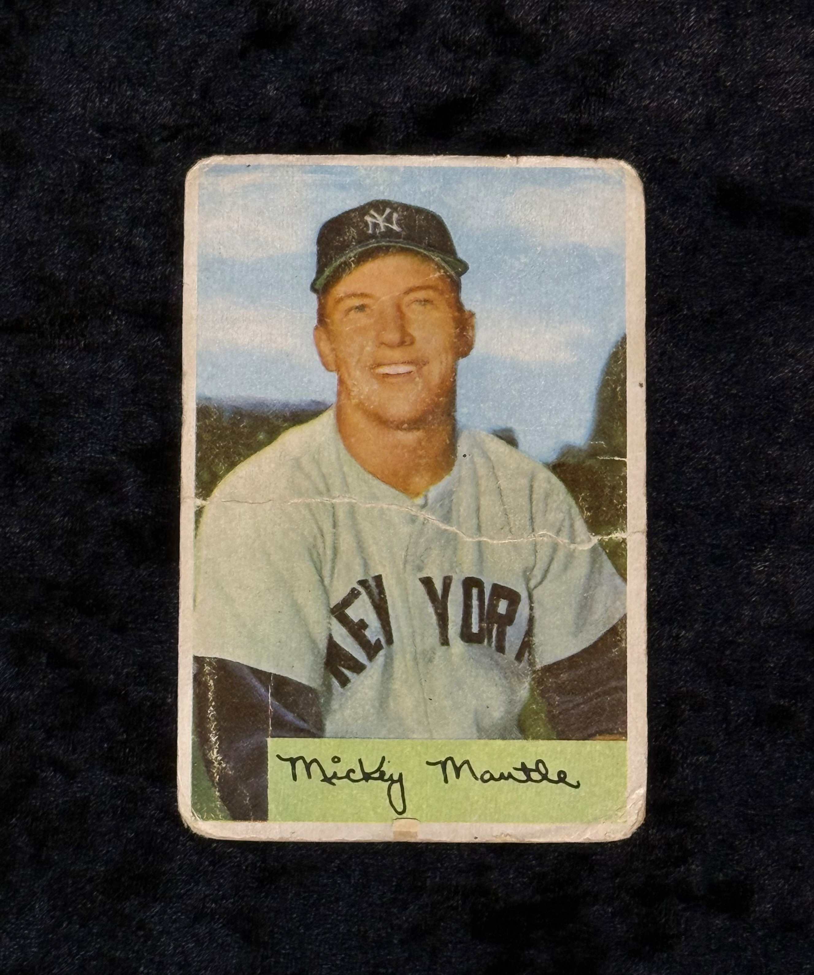 Mickey Mantle 1954 Bowman Baseball Card, Raw