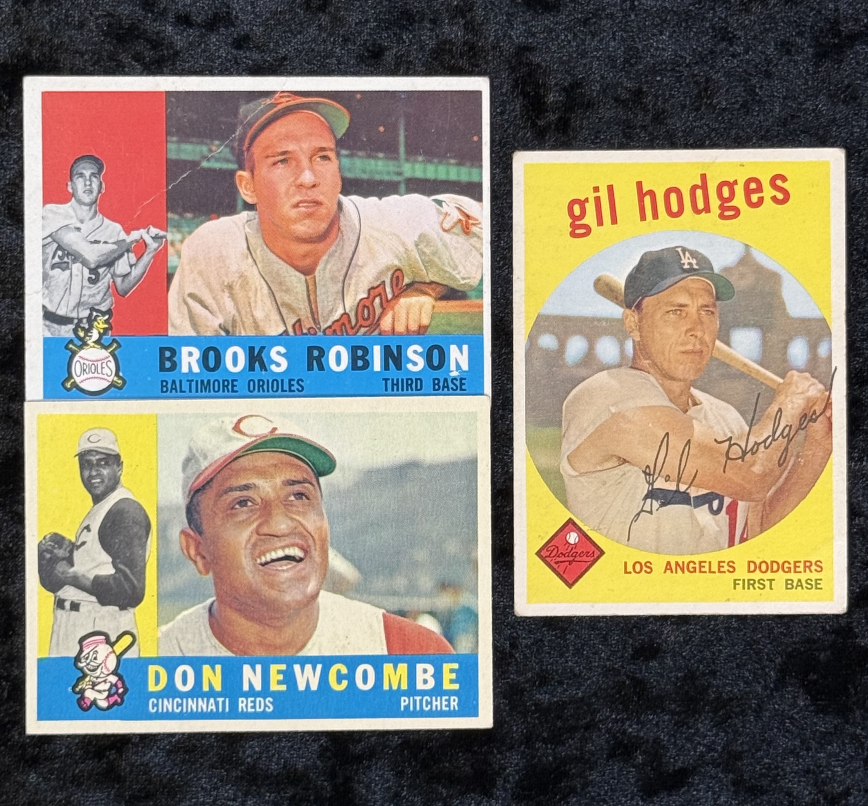 1959-1960 Topps Baseball Cards Hodges, Robinson