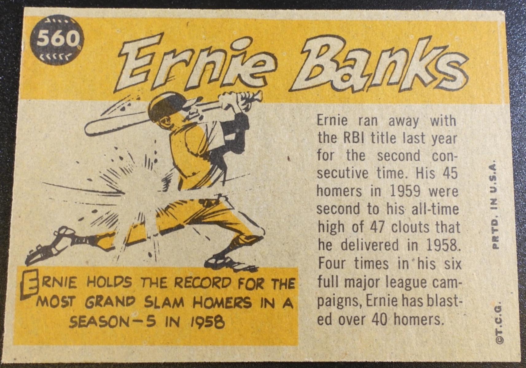 1960 Topps Ernie Banks #560 Baseball Card