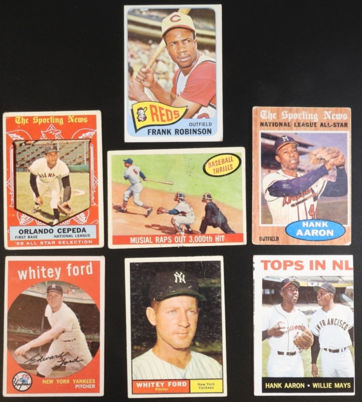 Lot of 7 Topps Baseball Cards, Vintage Mix