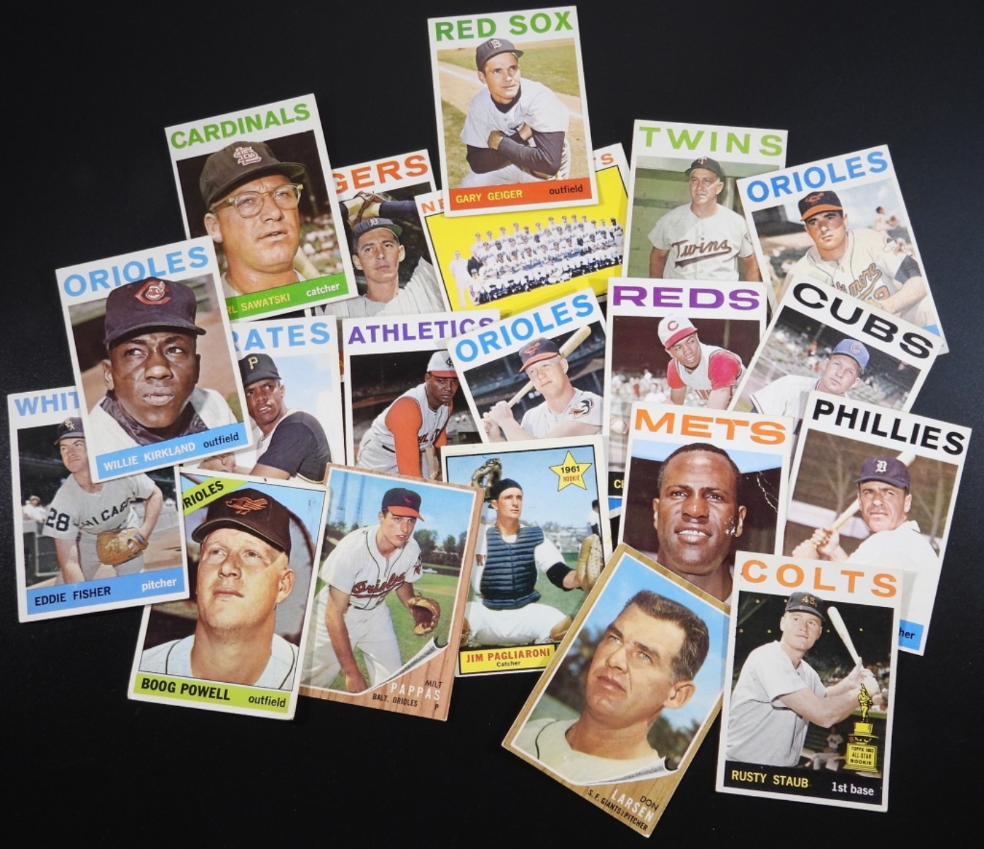 20 1960s Topps Baseball Cards, Various Conditions