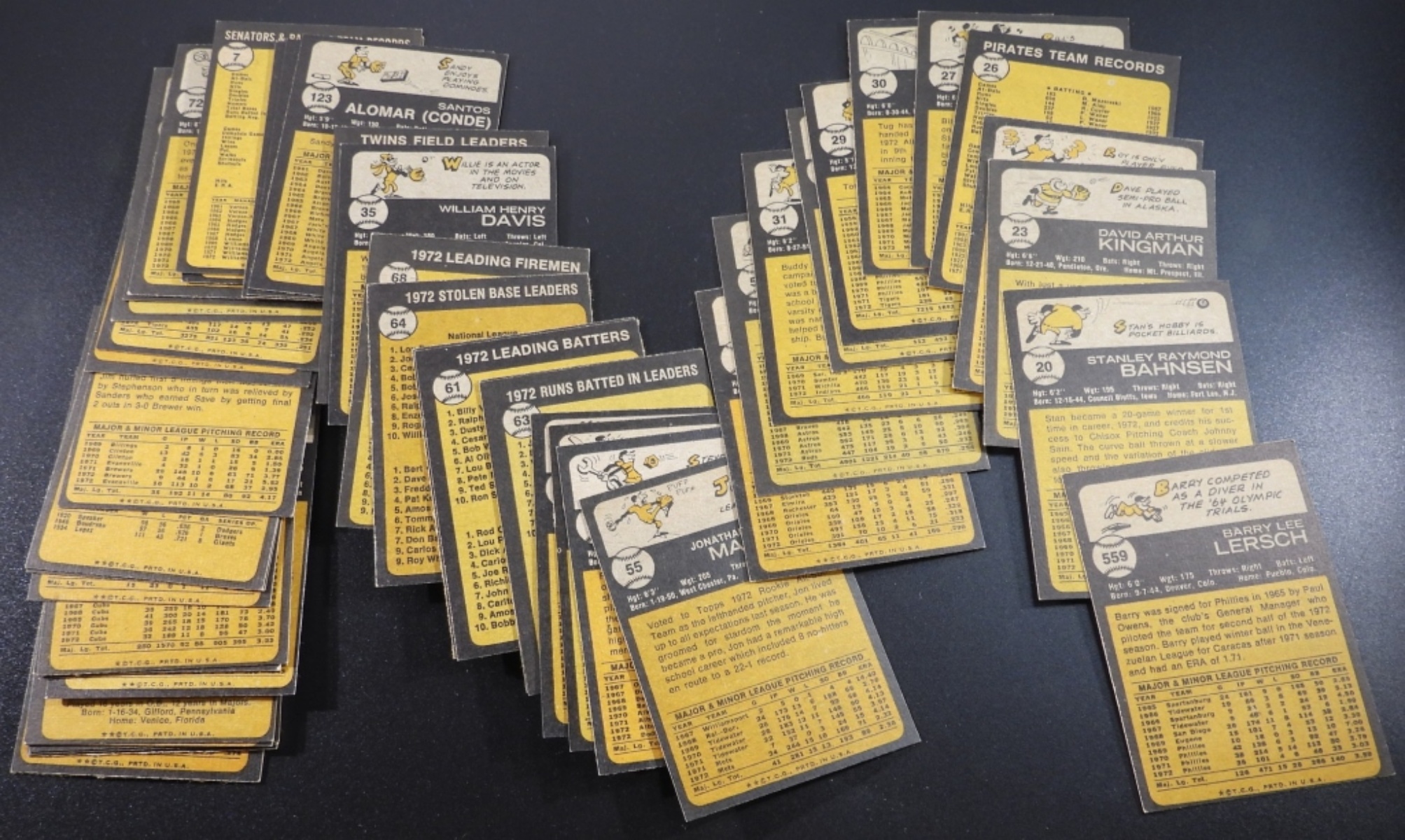 1973 Topps Baseball Cards Lot of 50