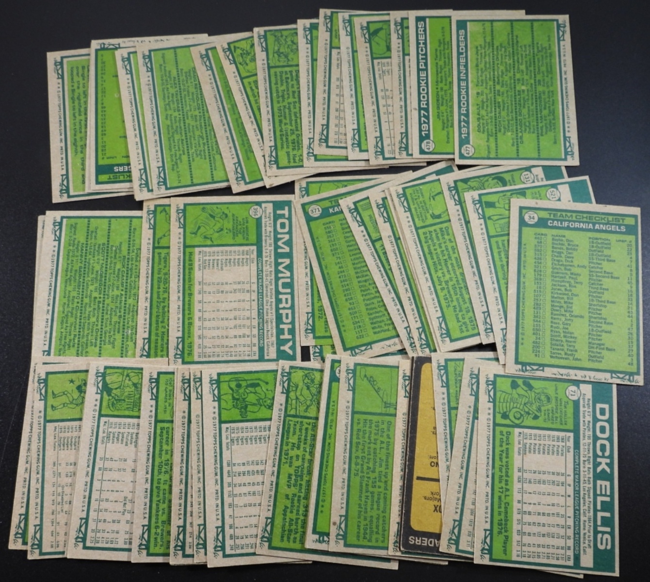 1970s Topps Baseball Cards Lot, 50 Cards