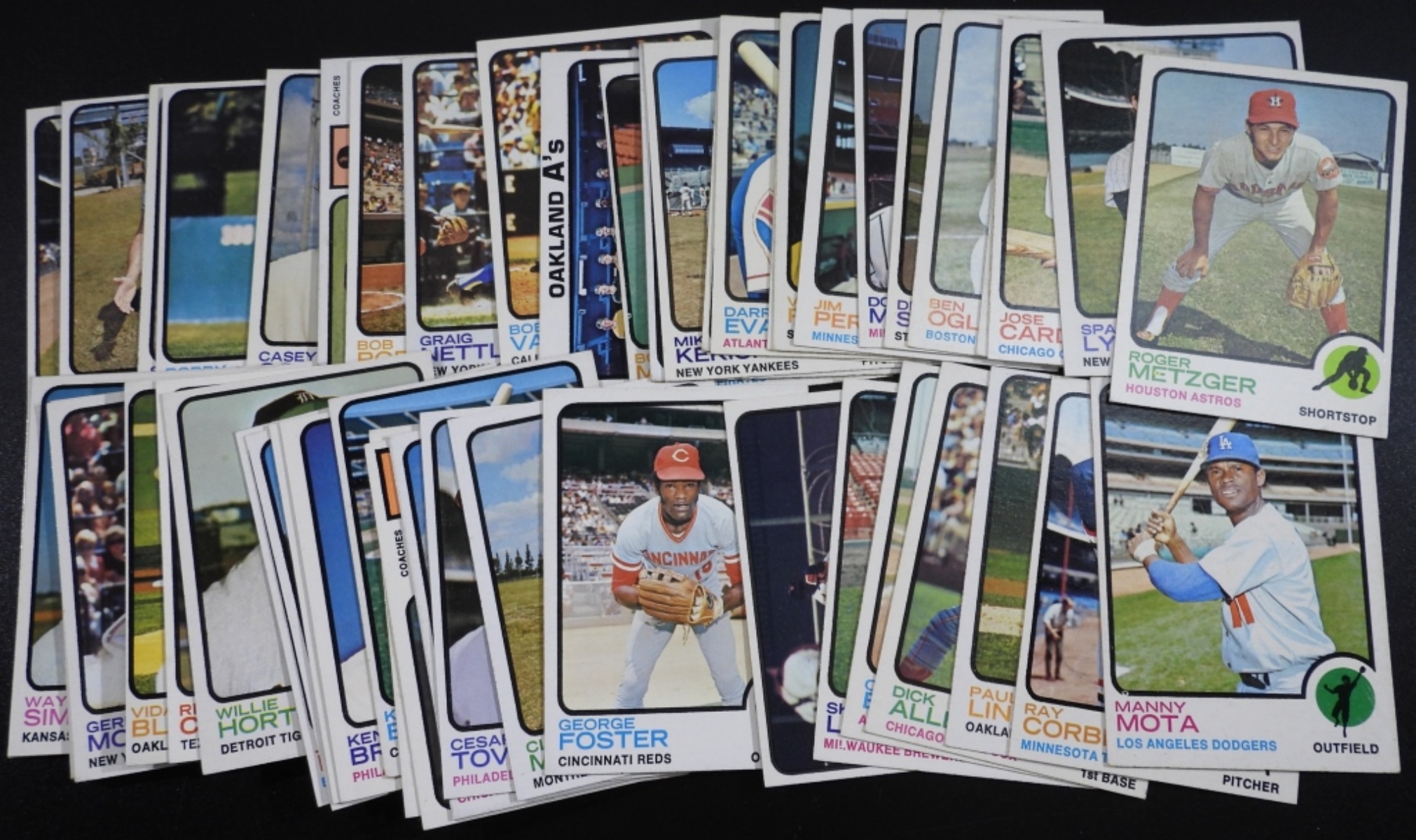 1970s Baseball Cards Lot of 50 Mixed Condition