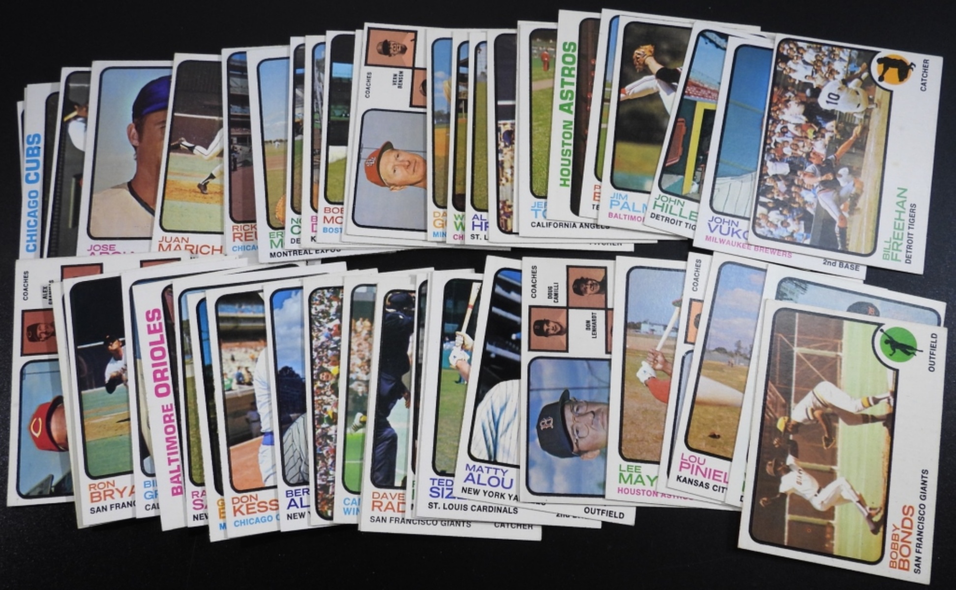 1970s Topps Baseball Card Lot, 50 Cards Raw