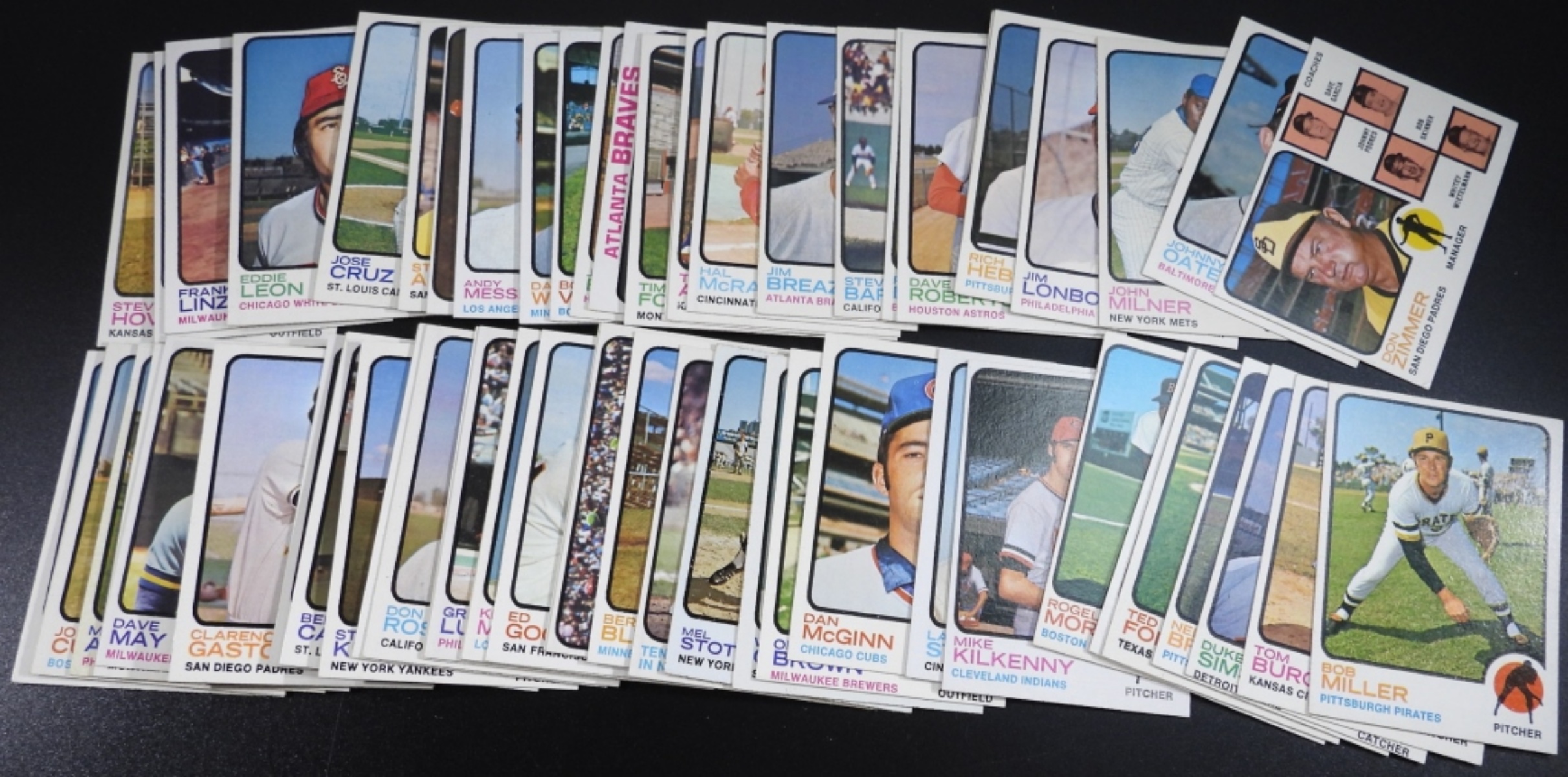 65 1970s Topps Baseball Cards Lot Mixed