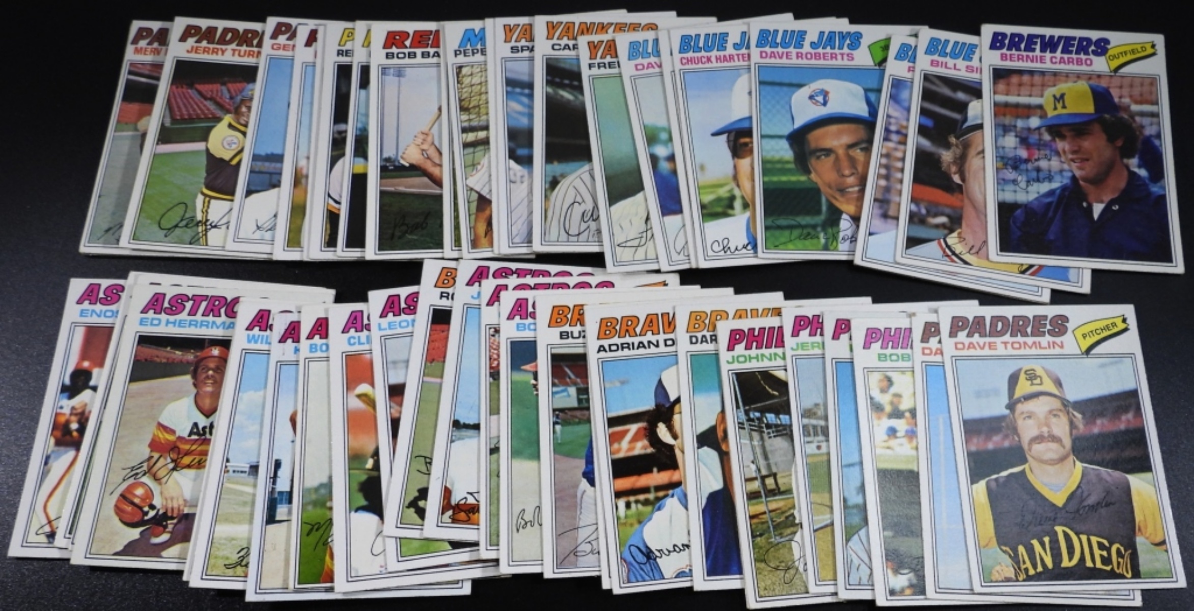 50 1970s Topps Baseball Cards Mix Lot