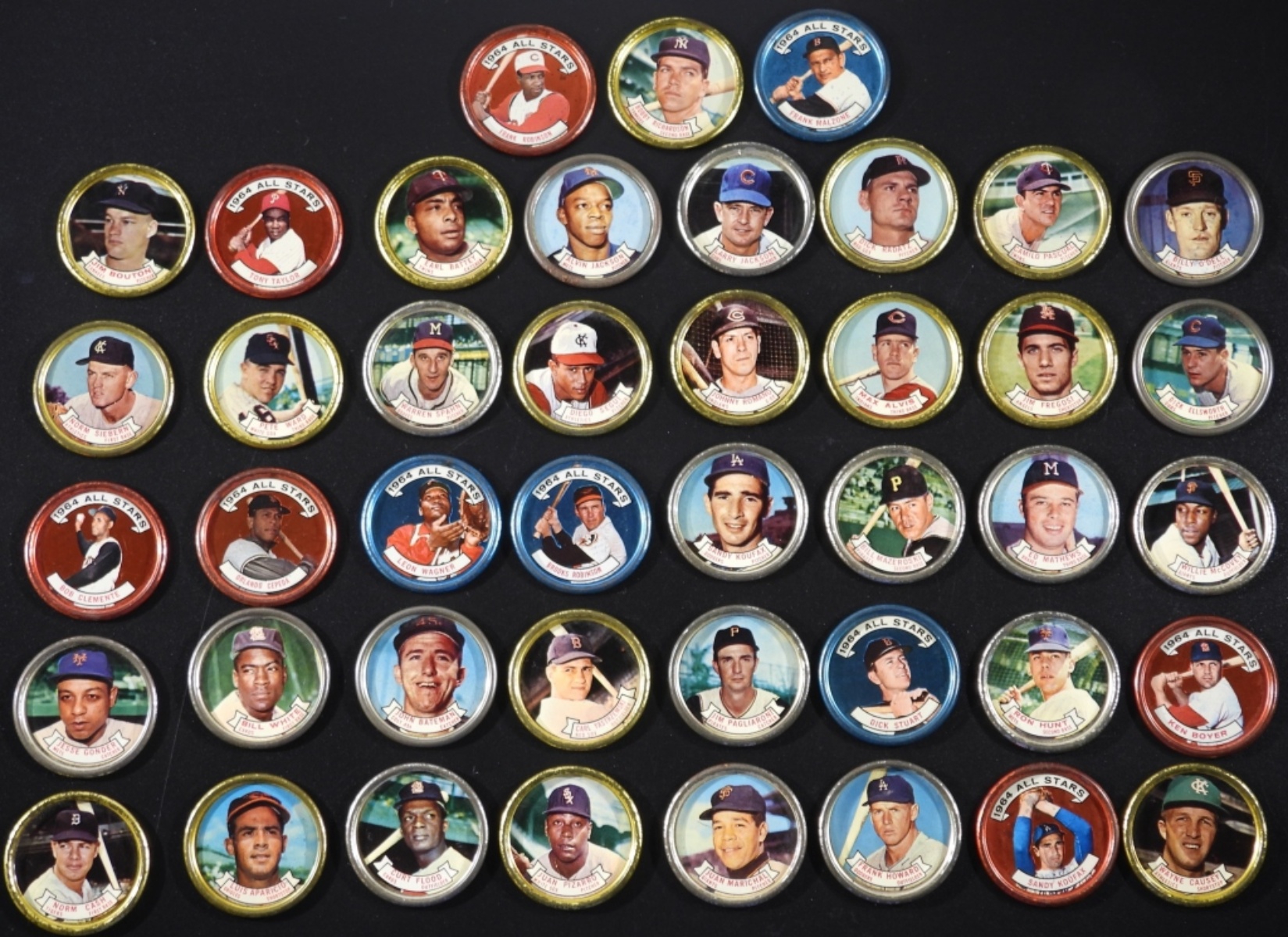 1964 Topps Baseball Coins, Set of 43
