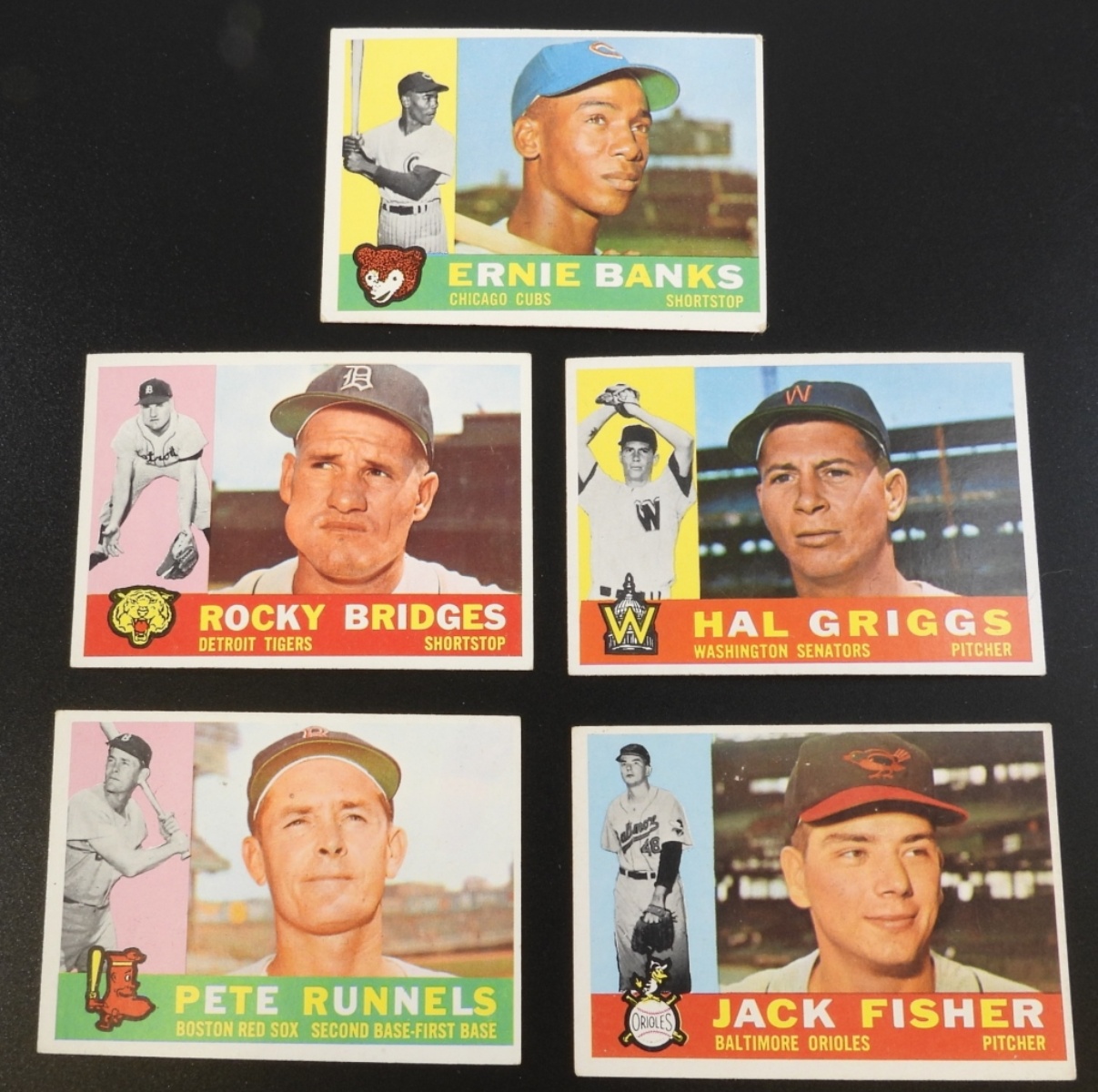 1960s Baseball Card Lot - 5 Vintage Cards