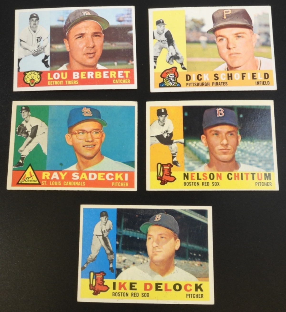 1960s Topps Baseball Cards Lot 5 Cards
