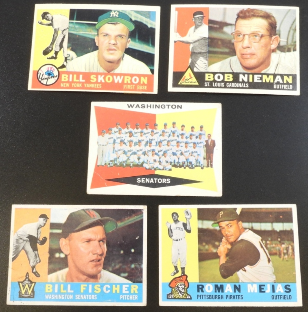1960s Topps Baseball Card Lot of 5