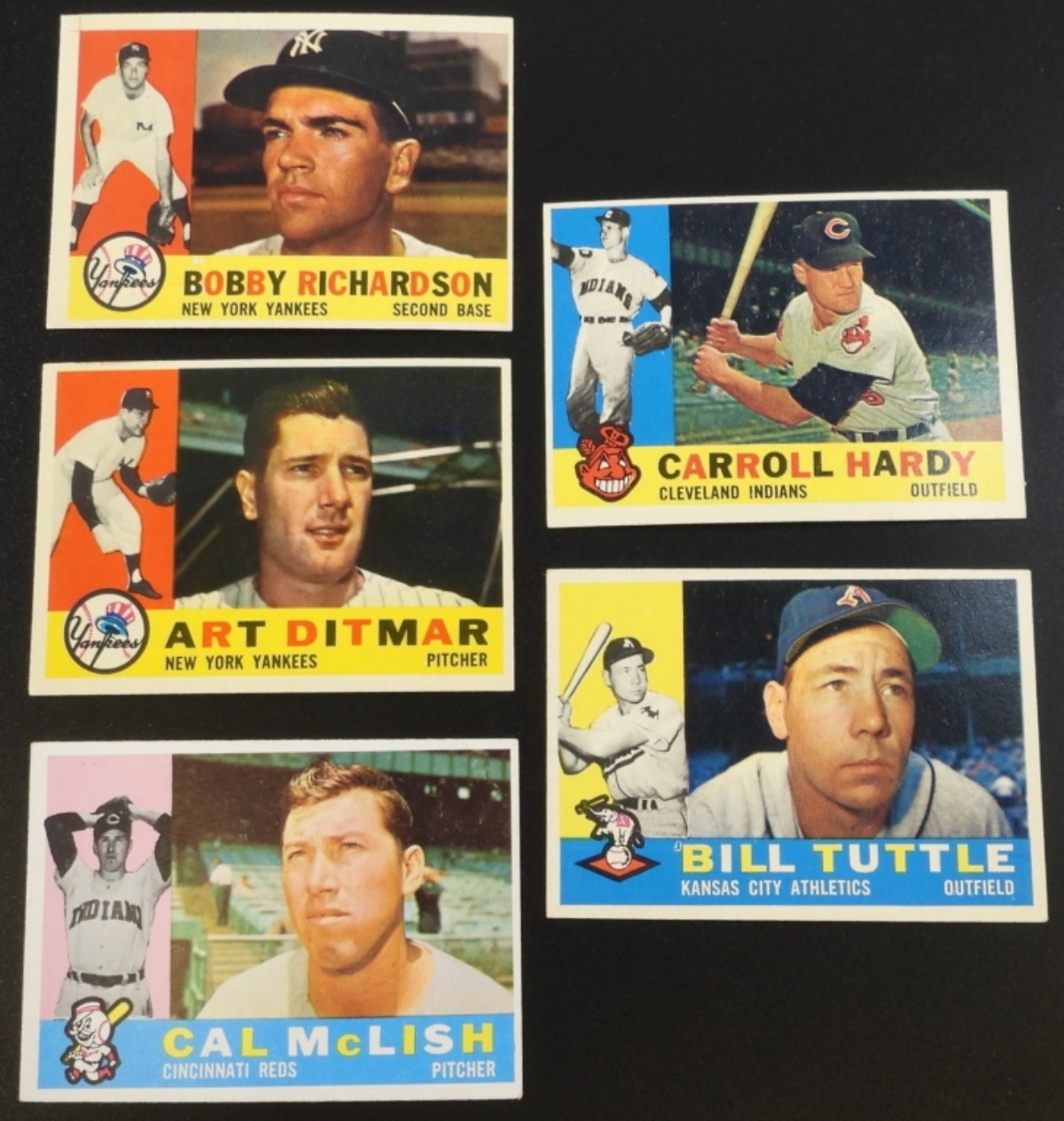 1960s Baseball Card Lot, 5 Cards