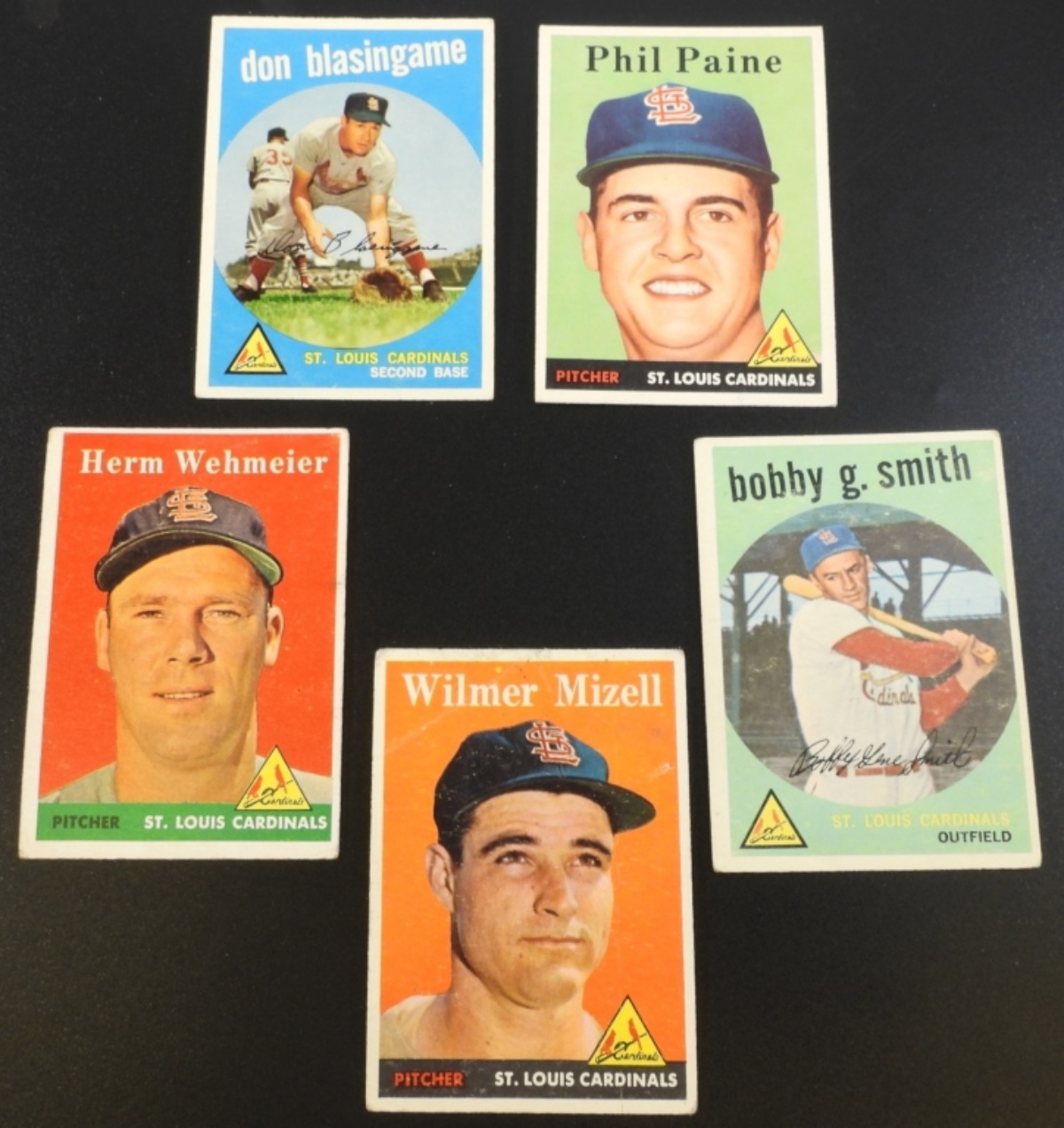 1950s St. Louis Cardinals 5-Card Lot