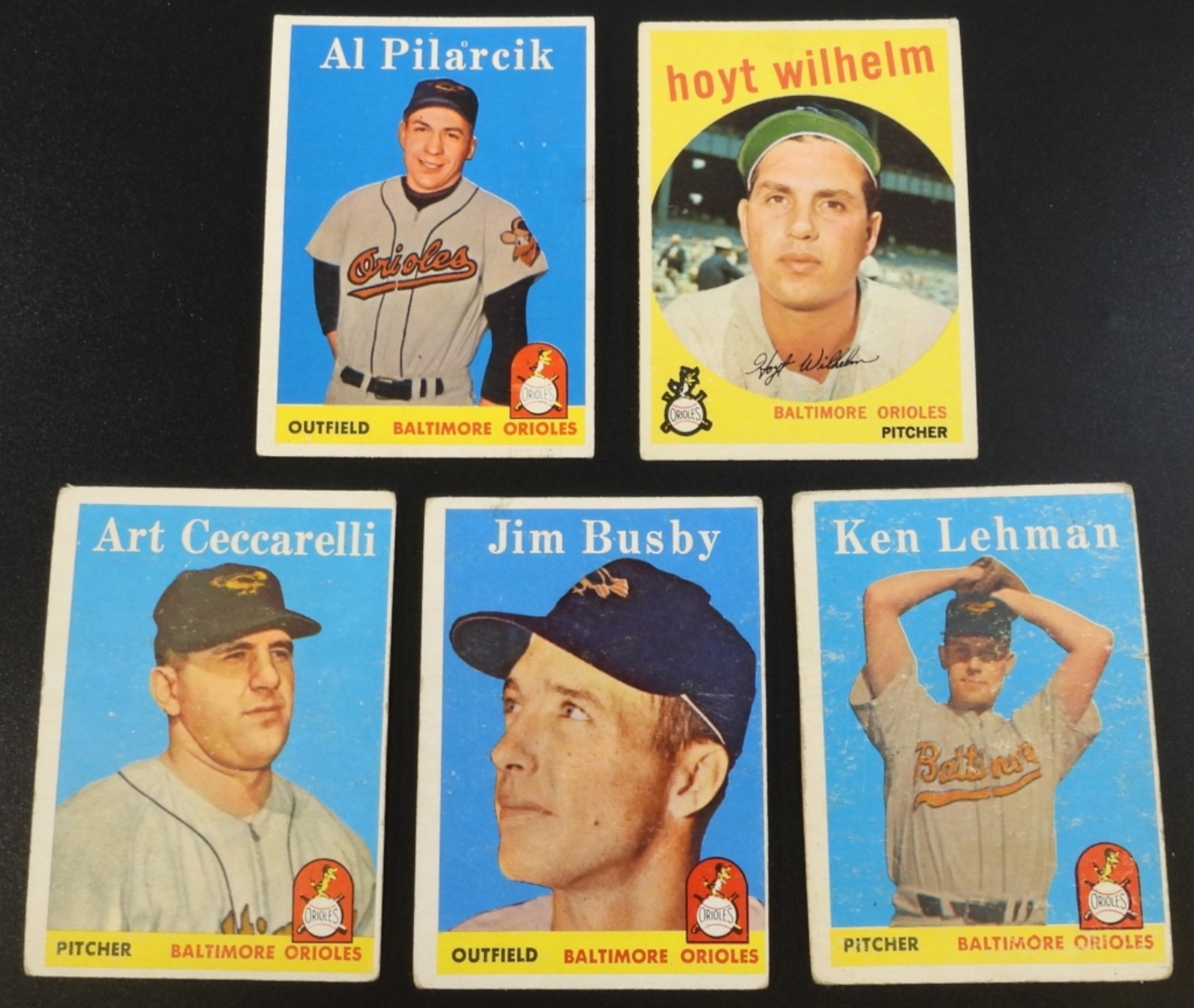 1950s Baltimore Orioles Baseball Cards Lot of 5