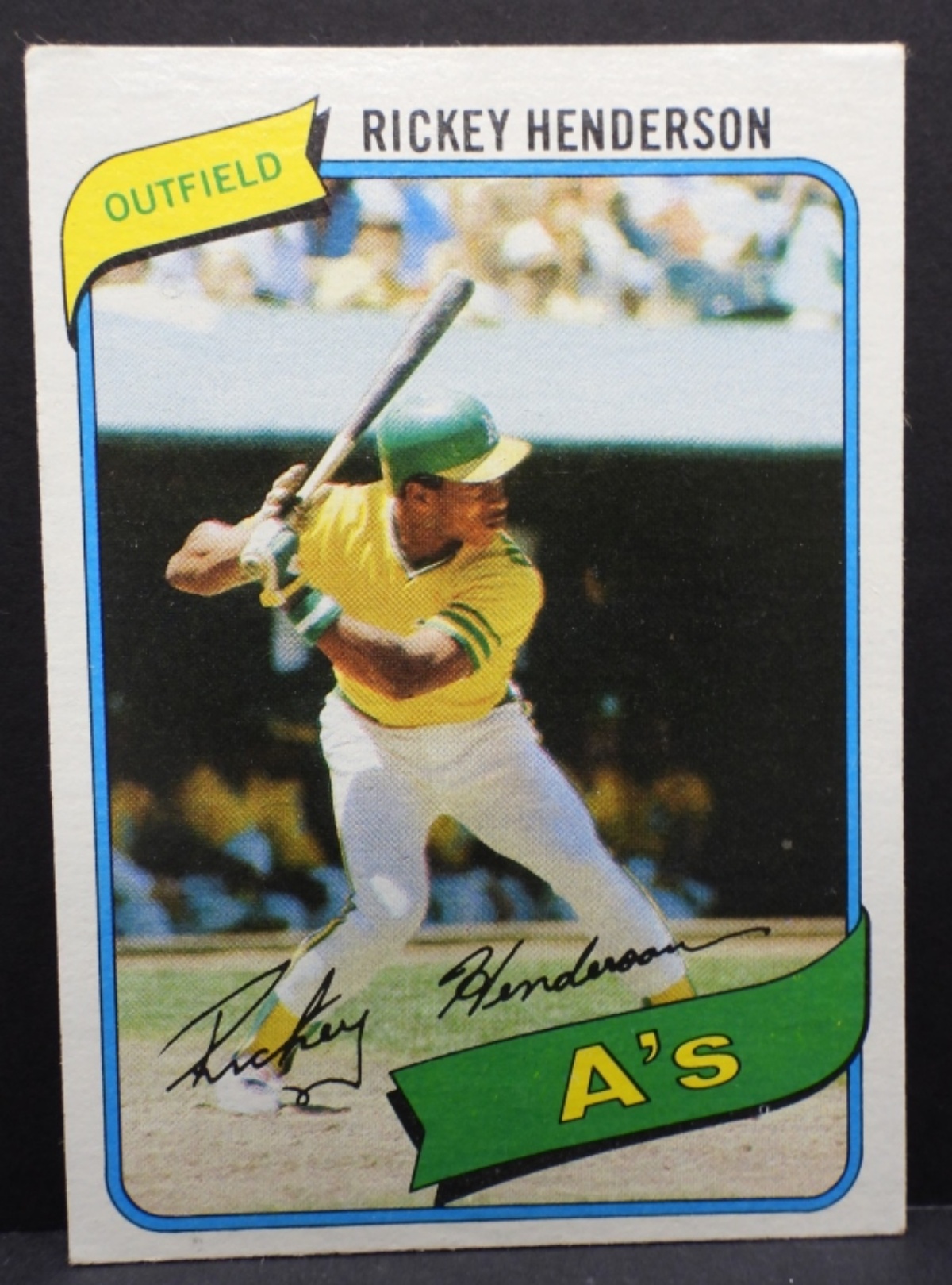 1980 Rickey Henderson Rookie Card Signed A's