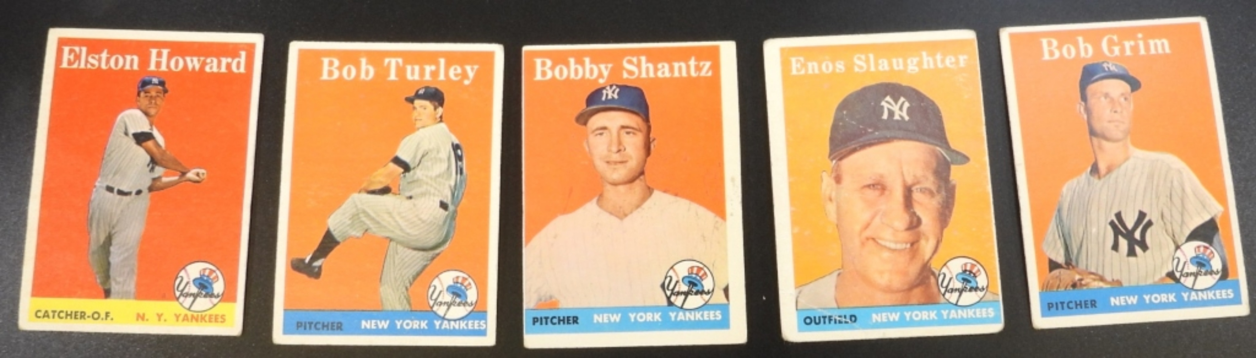 1950s Yankees 5-Card Lot Topps Howard Turley