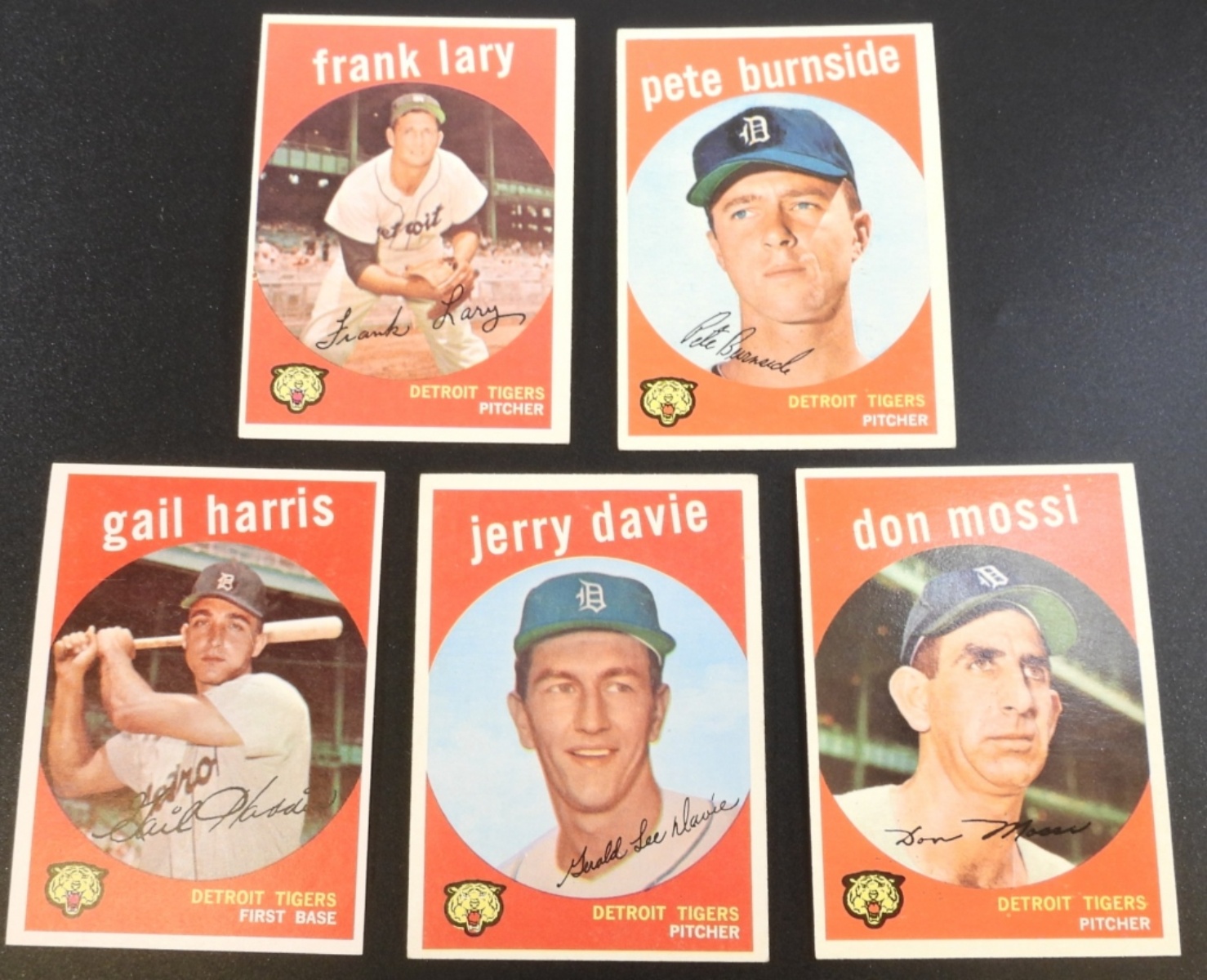 1950s Detroit Tigers 5 Cards Lot