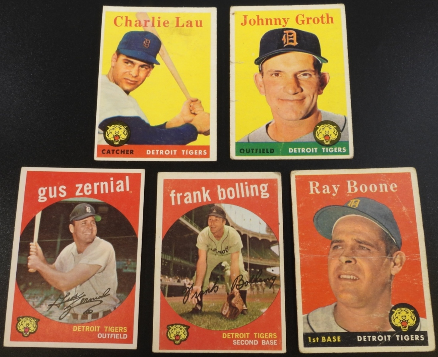 1950s Detroit Tigers Baseball Cards Lot of 5