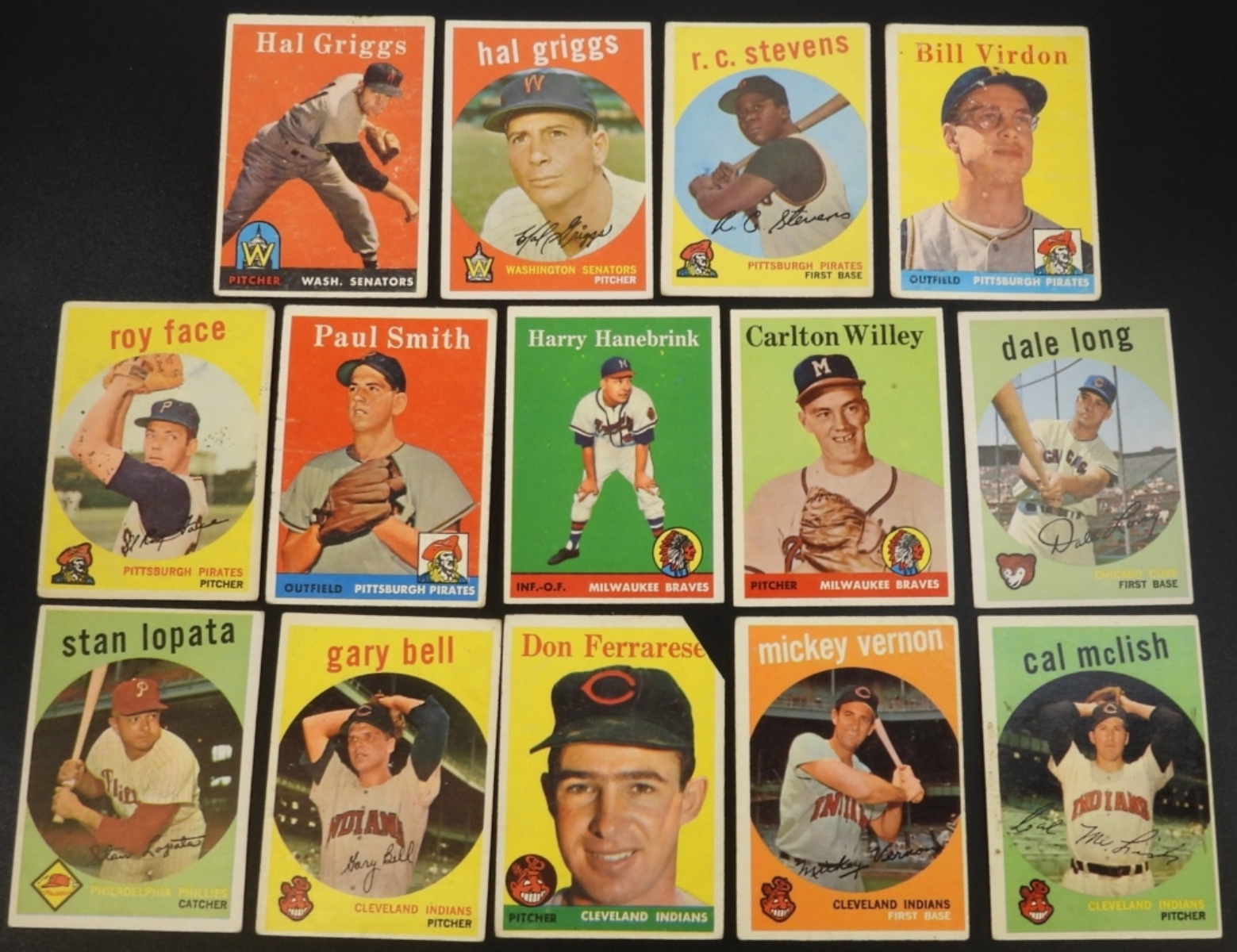 1950s Baseball Cards Lot, 14 Cards